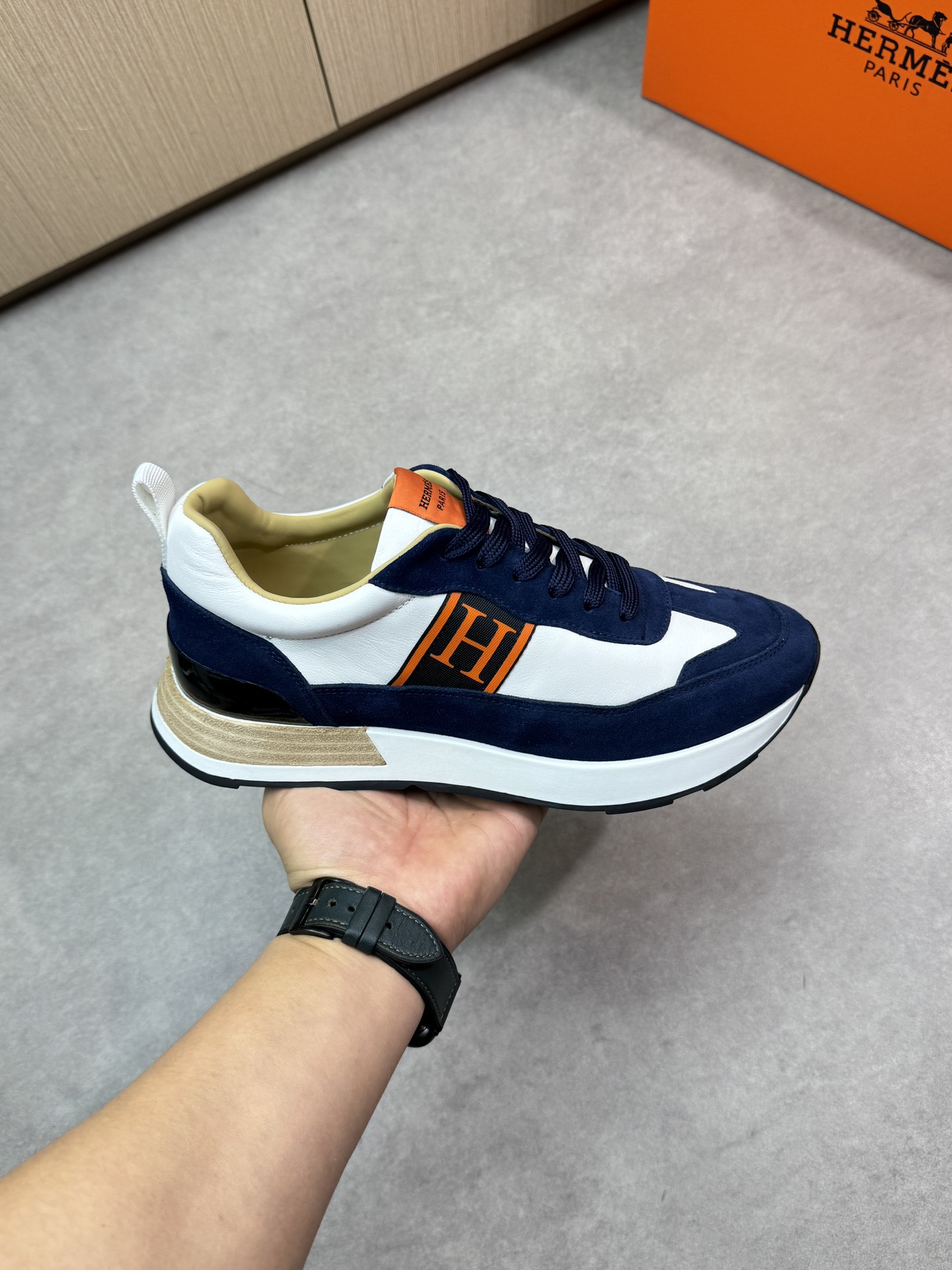 Hermes Men's Nappa & Suede Leather Low-Top Sneakers - Casual & Stylish 5 i1743183586 3137 3