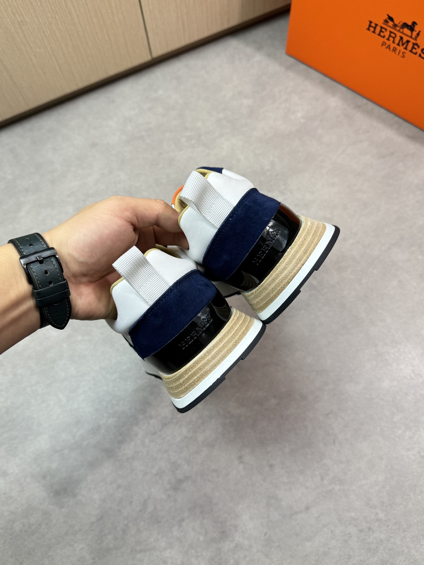 Hermes Men's Nappa & Suede Leather Low-Top Sneakers - Casual & Stylish 9 i1743183586 4956 7