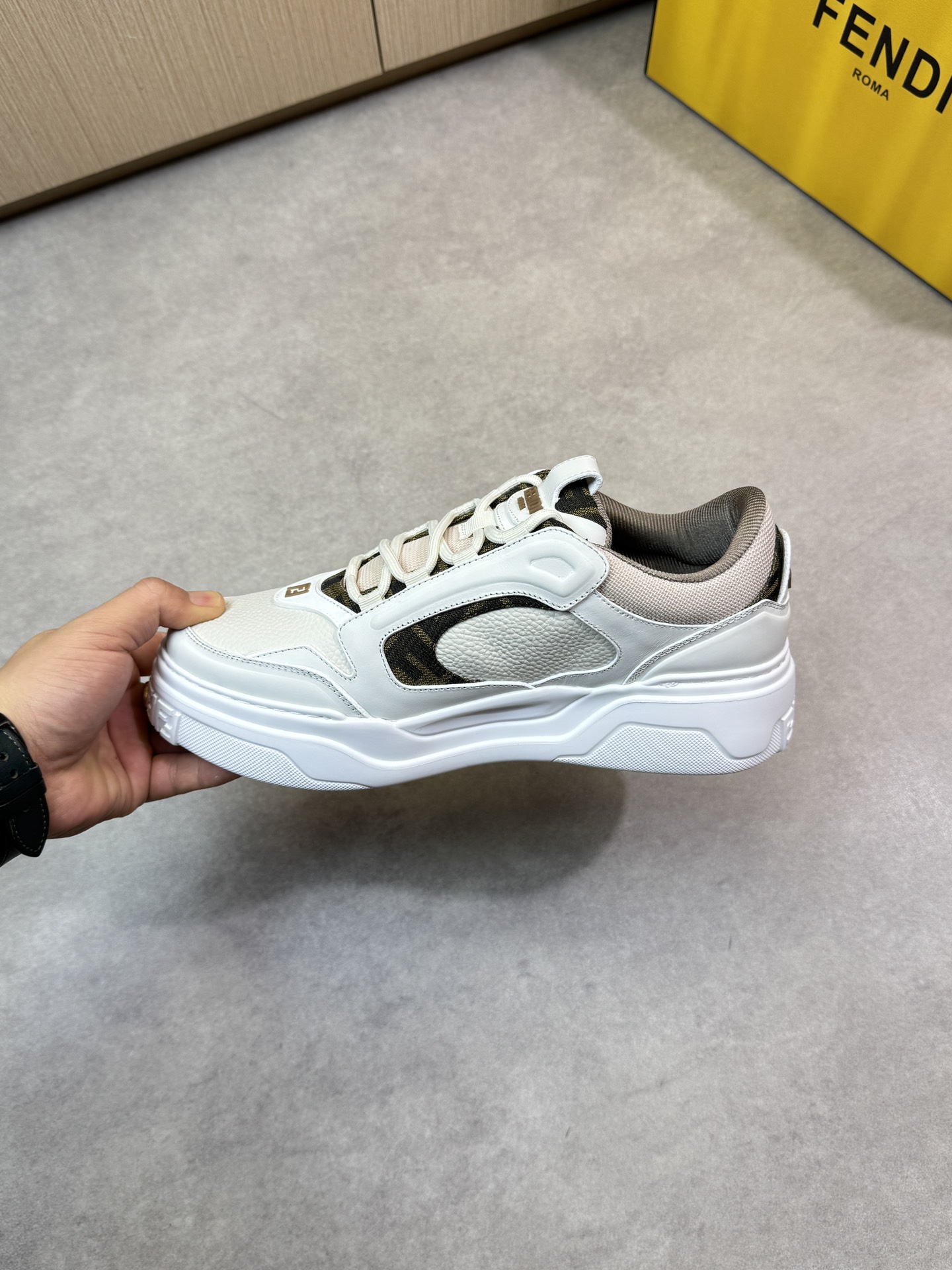 Fendi Men's White Leather Casual Sneakers with Logo Detail Size 39-44 6 i1743184109 1449 4
