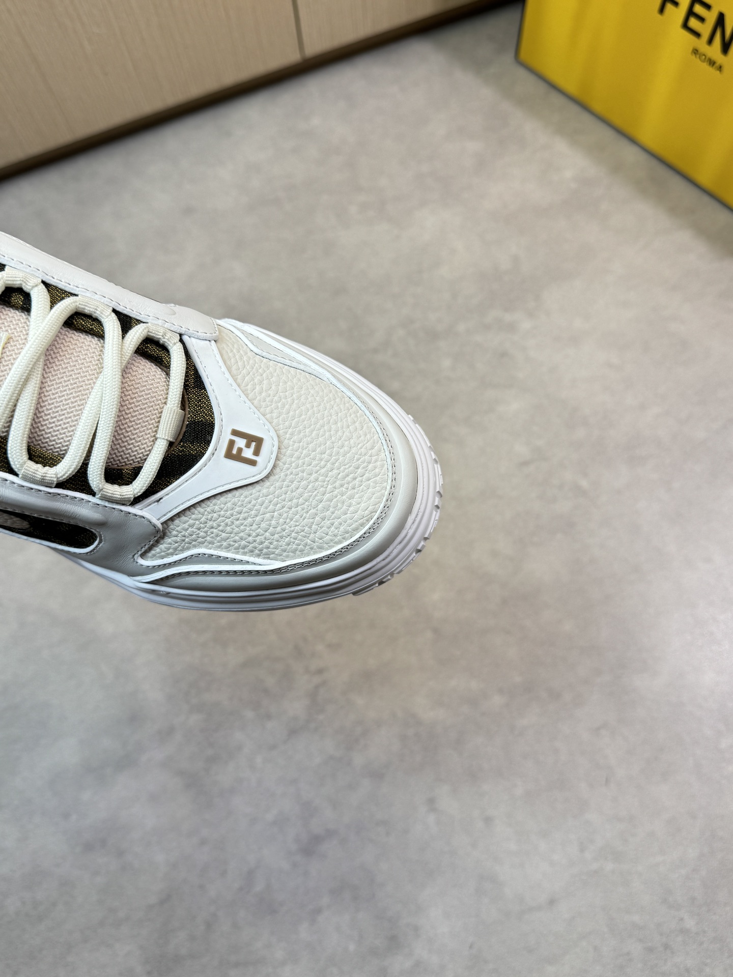 Fendi Men's White Leather Casual Sneakers with Logo Detail Size 39-44 7 i1743184109 4825 5