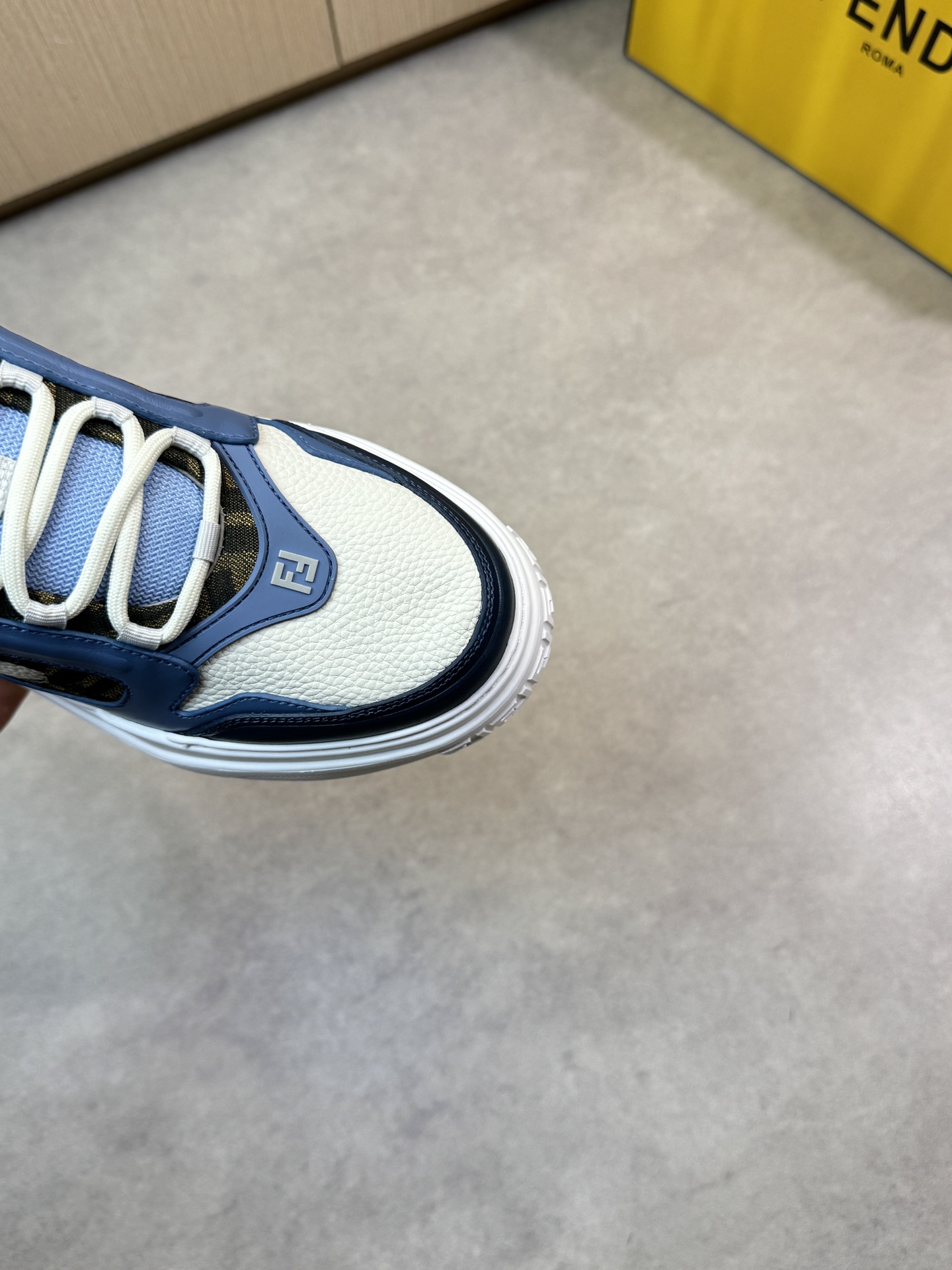 Fendi Men's Nappa Leather & Canvas Sneakers - Blue/White, Sizes 39-44 7 i1743184334 7715 5