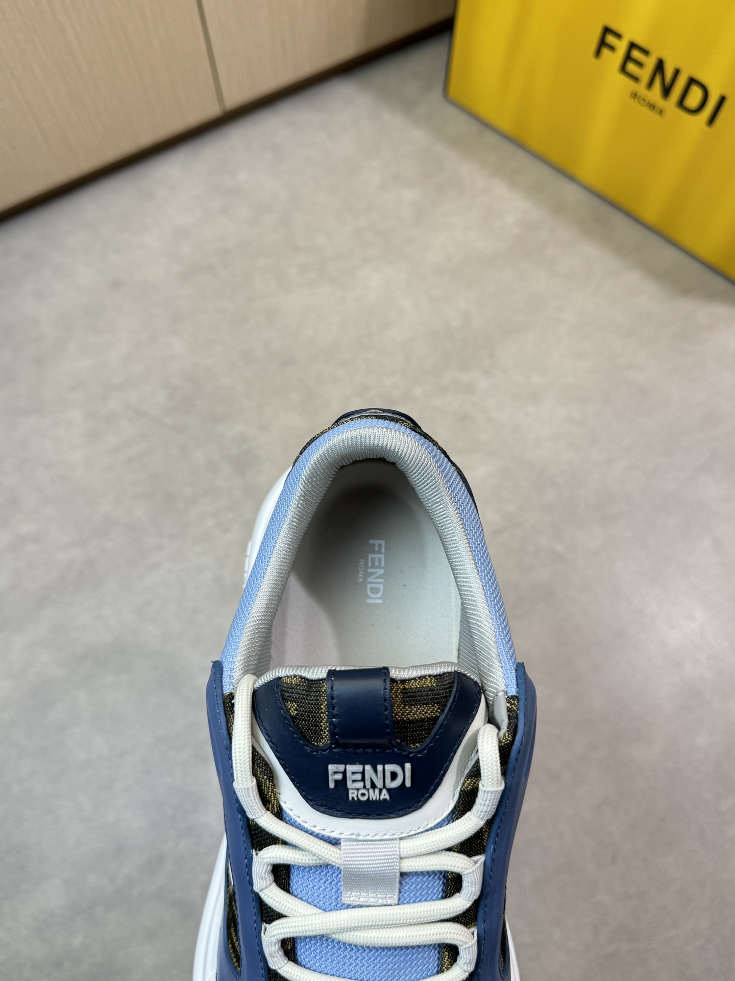 Fendi Men's Nappa Leather & Canvas Sneakers - Blue/White, Sizes 39-44 8 i1743184334 9627 6