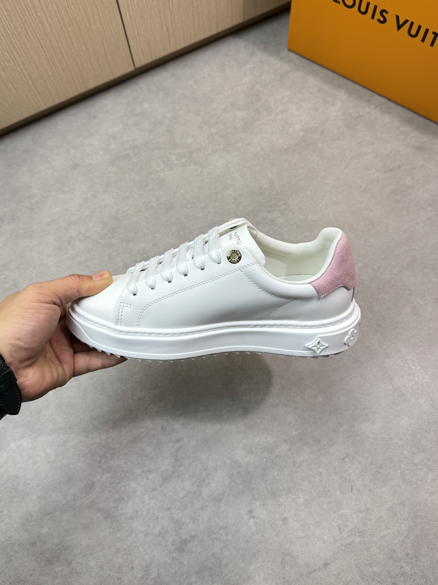 Louis Vuitton Women's Nappa Leather White Casual Sneakers - Couple Style 6 i1743270899 19 4