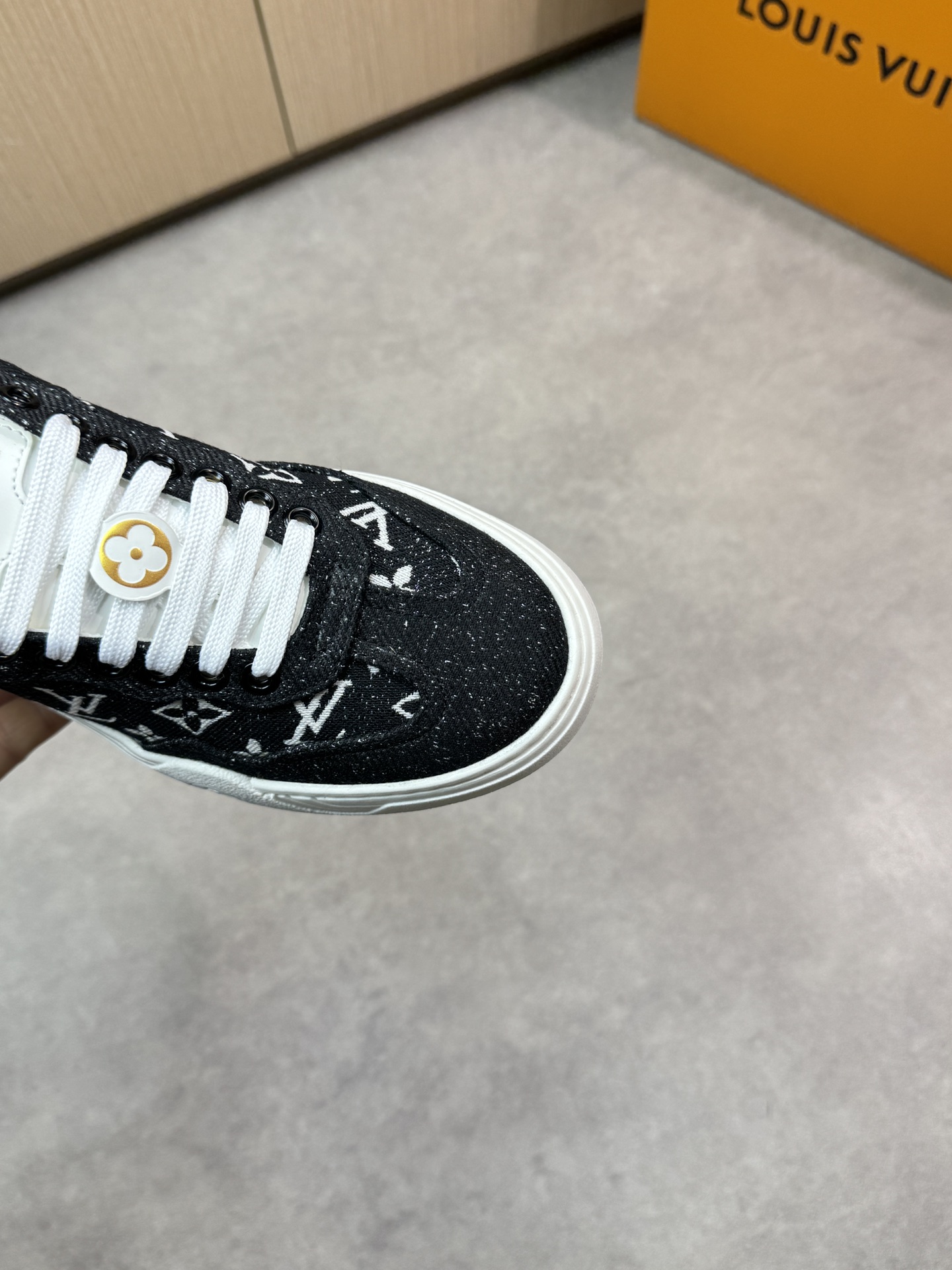 Louis Vuitton Women's/Men's Monogram Nappa Leather Sneakers, Black, Size 35-44 7 i1743271009 2089 5