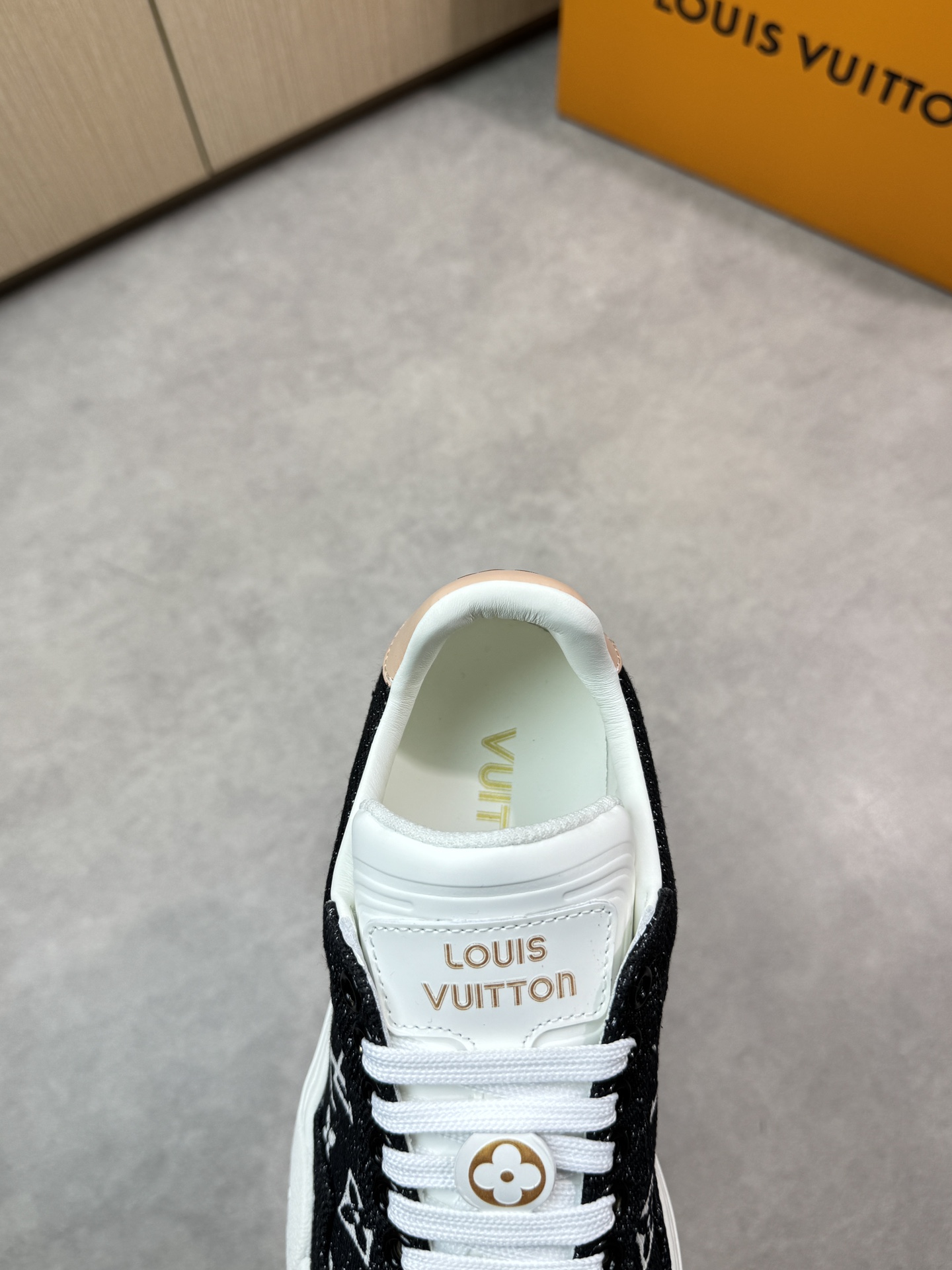 Louis Vuitton Women's/Men's Monogram Nappa Leather Sneakers, Black, Size 35-44 8 i1743271009 7842 6