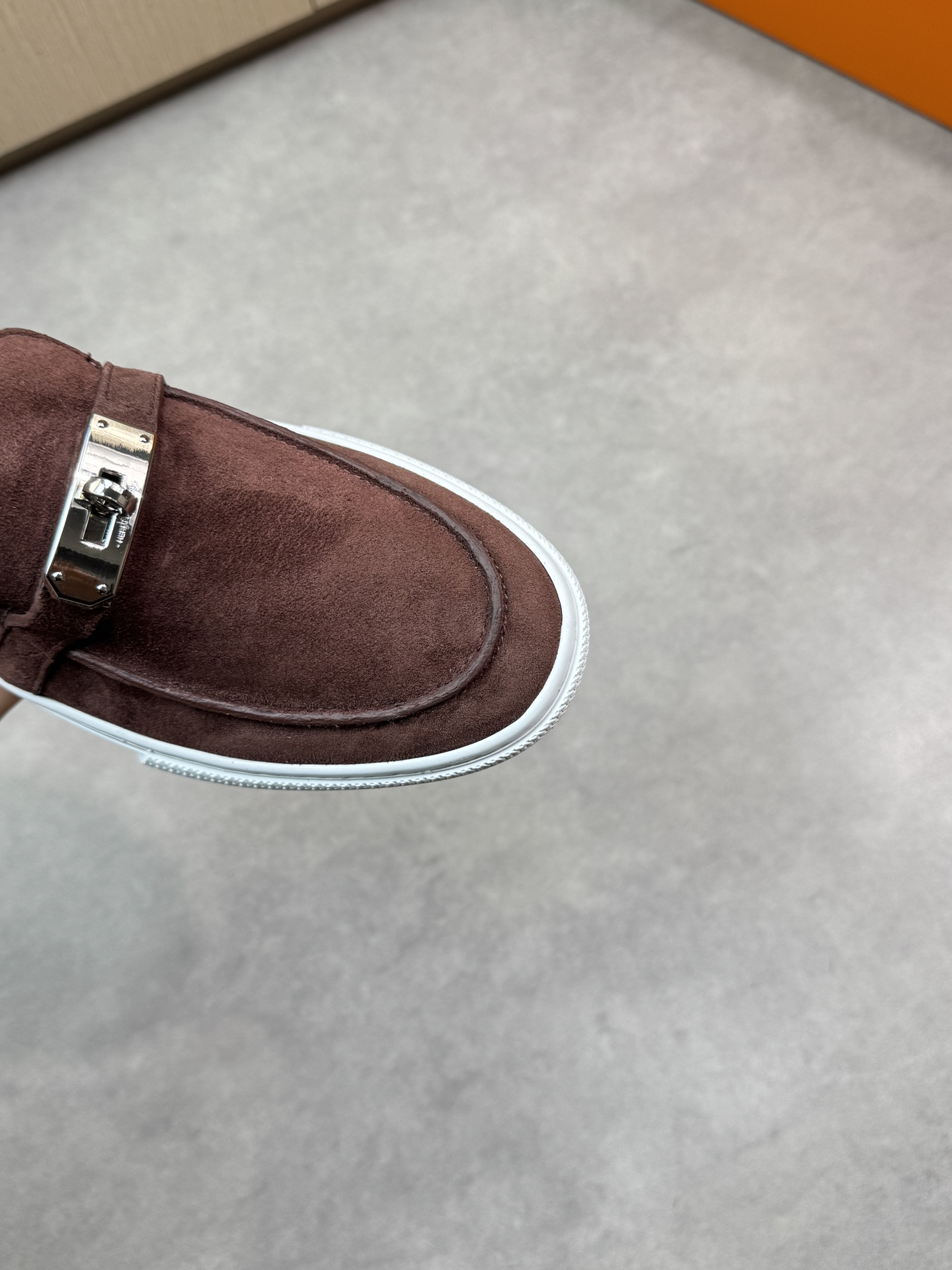 Hermes Premium Quality Suede Leather Loafers with Metal Buckle Detail 7 i1743354766 2892 5