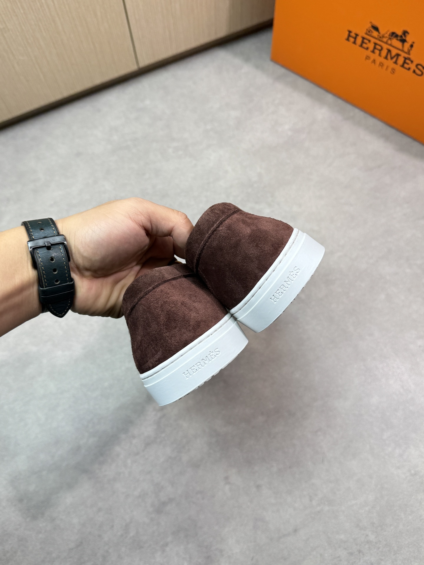 Hermes Premium Quality Suede Leather Loafers with Metal Buckle Detail 9 i1743354766 5004 7