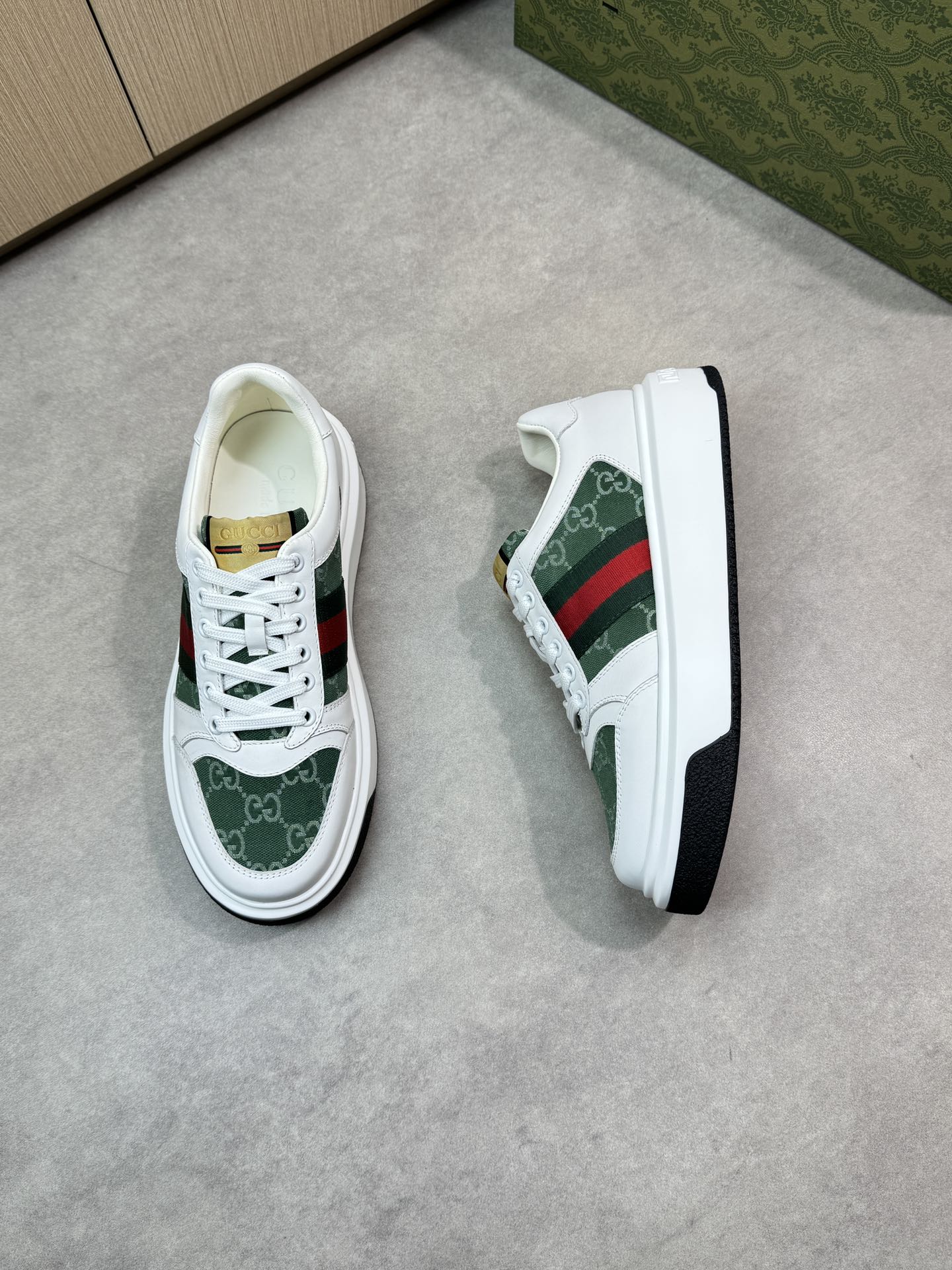 Gucci Men's Ace Embroidered Low-Top Sneakers, White Leather, Size 38-44 3 i1743355830 1277 1
