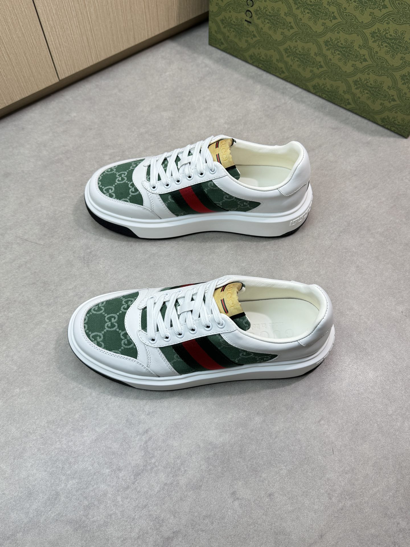 Gucci Men's Ace Embroidered Low-Top Sneakers, White Leather, Size 38-44 4 i1743355830 8485 2