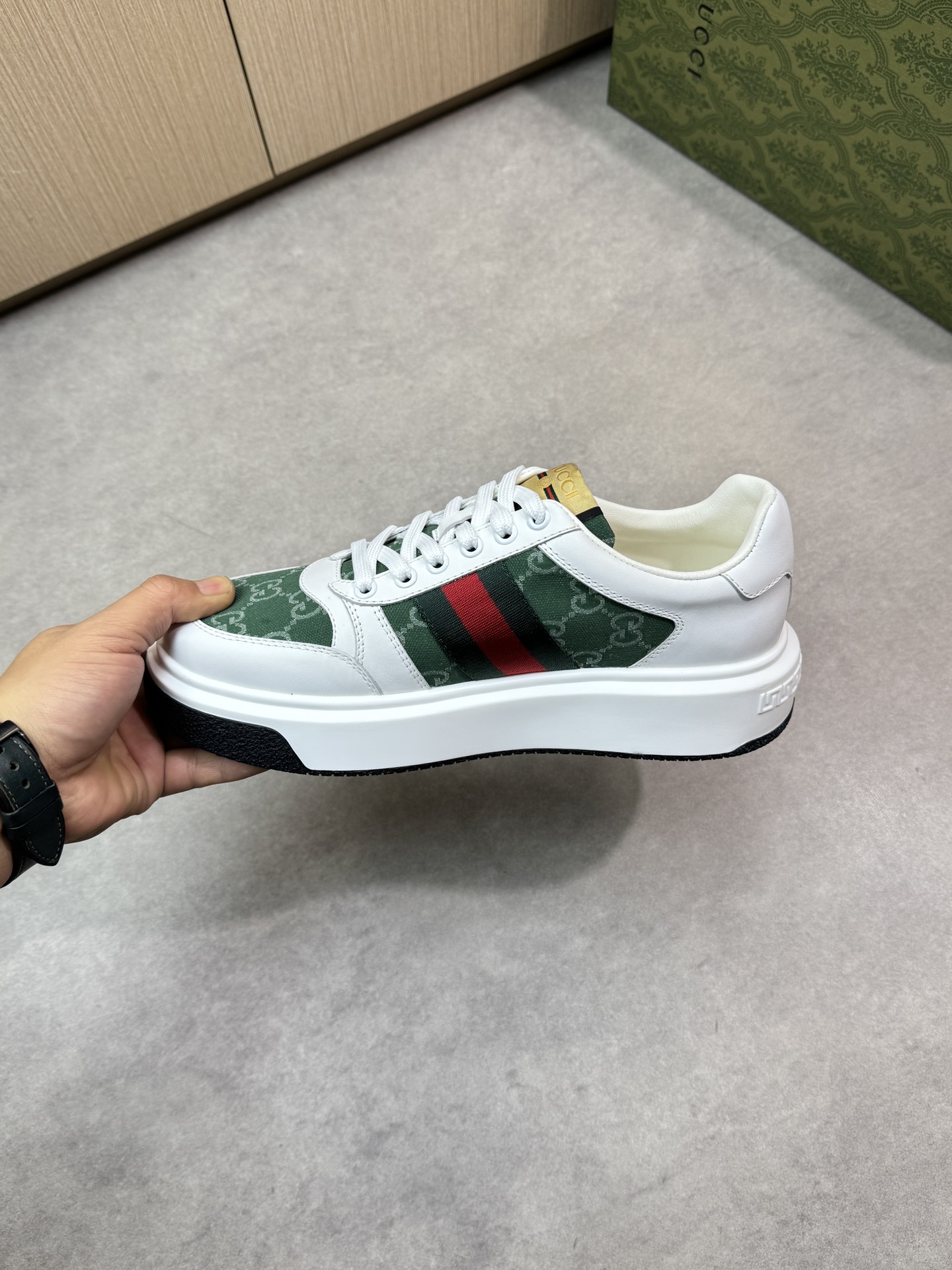 Gucci Men's Ace Embroidered Low-Top Sneakers, White Leather, Size 38-44 6 i1743355830 9596 4
