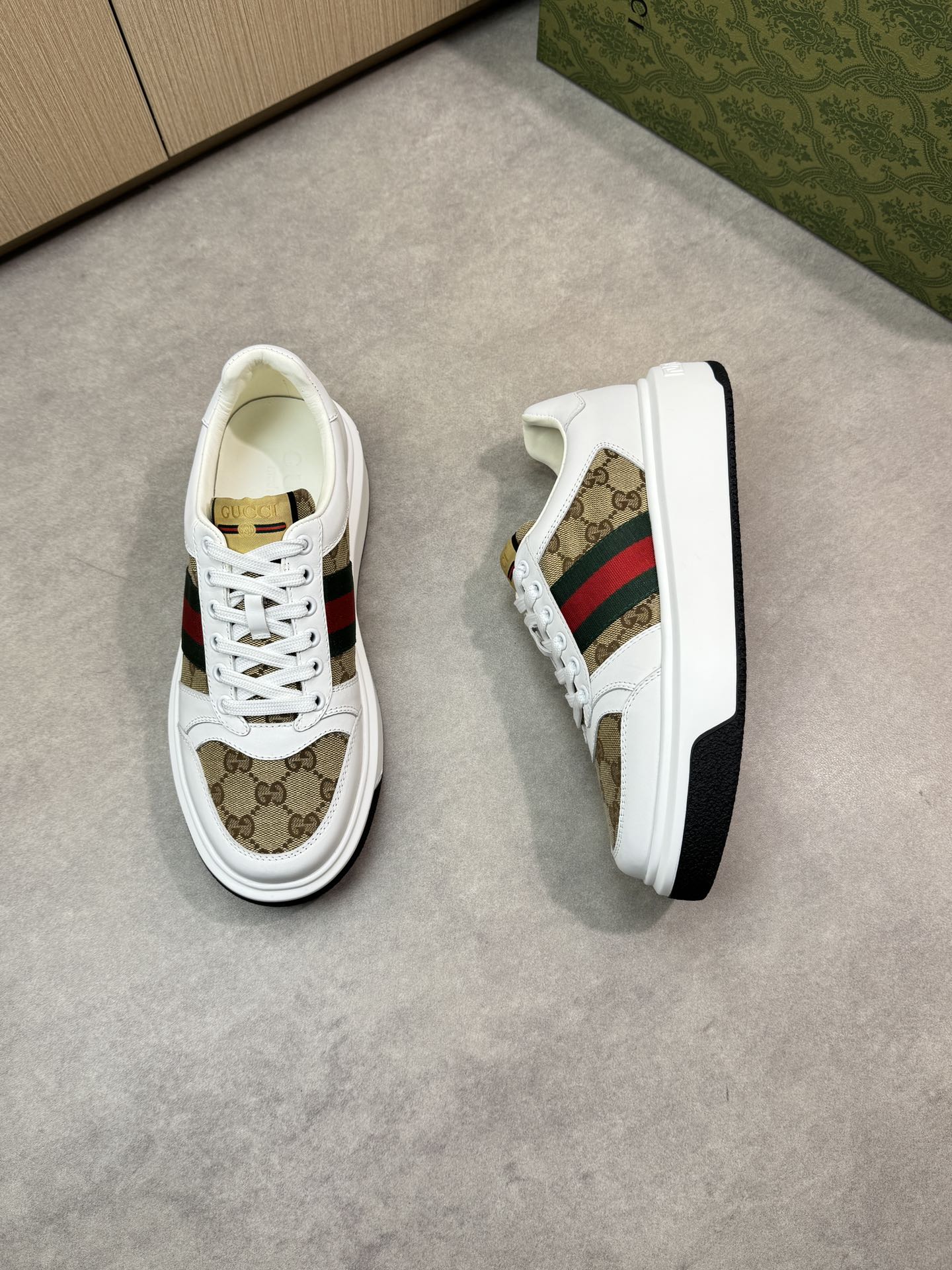 Gucci Leather Sneakers with Signature Web and Monogram Detail 3 i1743355845 5260 1