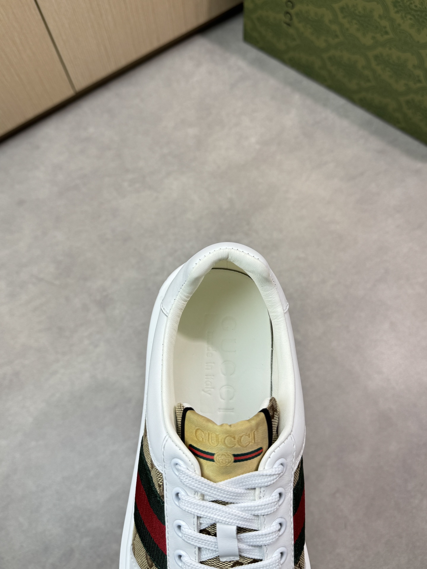 Gucci Leather Sneakers with Signature Web and Monogram Detail 8 i1743355845 8225 6