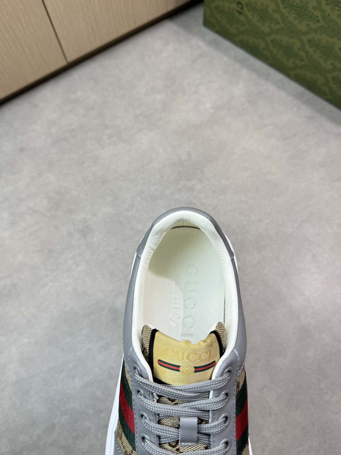 Gucci Men's Leather Sneaker with GG Motif and Web Stripe - Size 38-44 8 i1743355888 9074 6