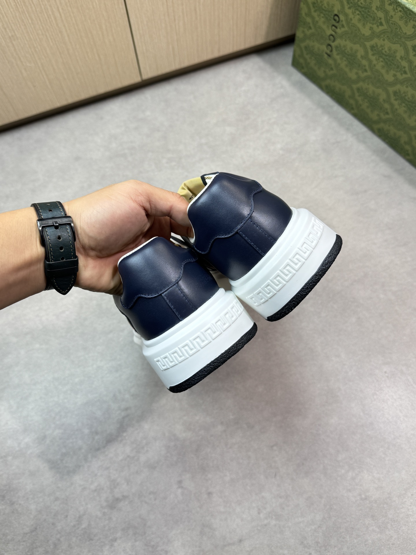 Gucci Men's Nappa Leather and Canvas Sneakers with Web Stripe 9 i1743355901 6385 7