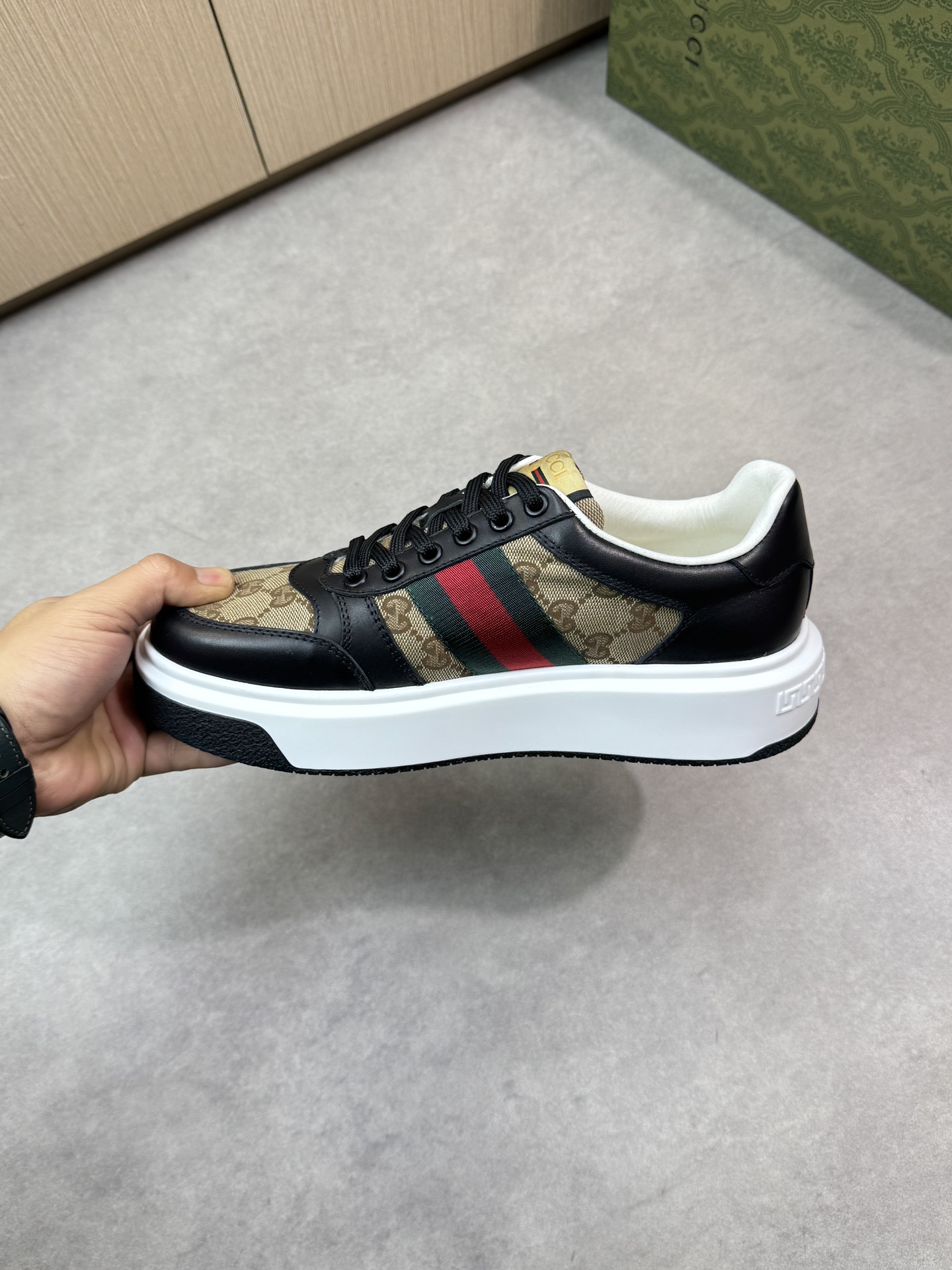 Gucci Men's GG Supreme Canvas and Leather Trim Sneakers Size 38-44 6 i1743355920 5727 4