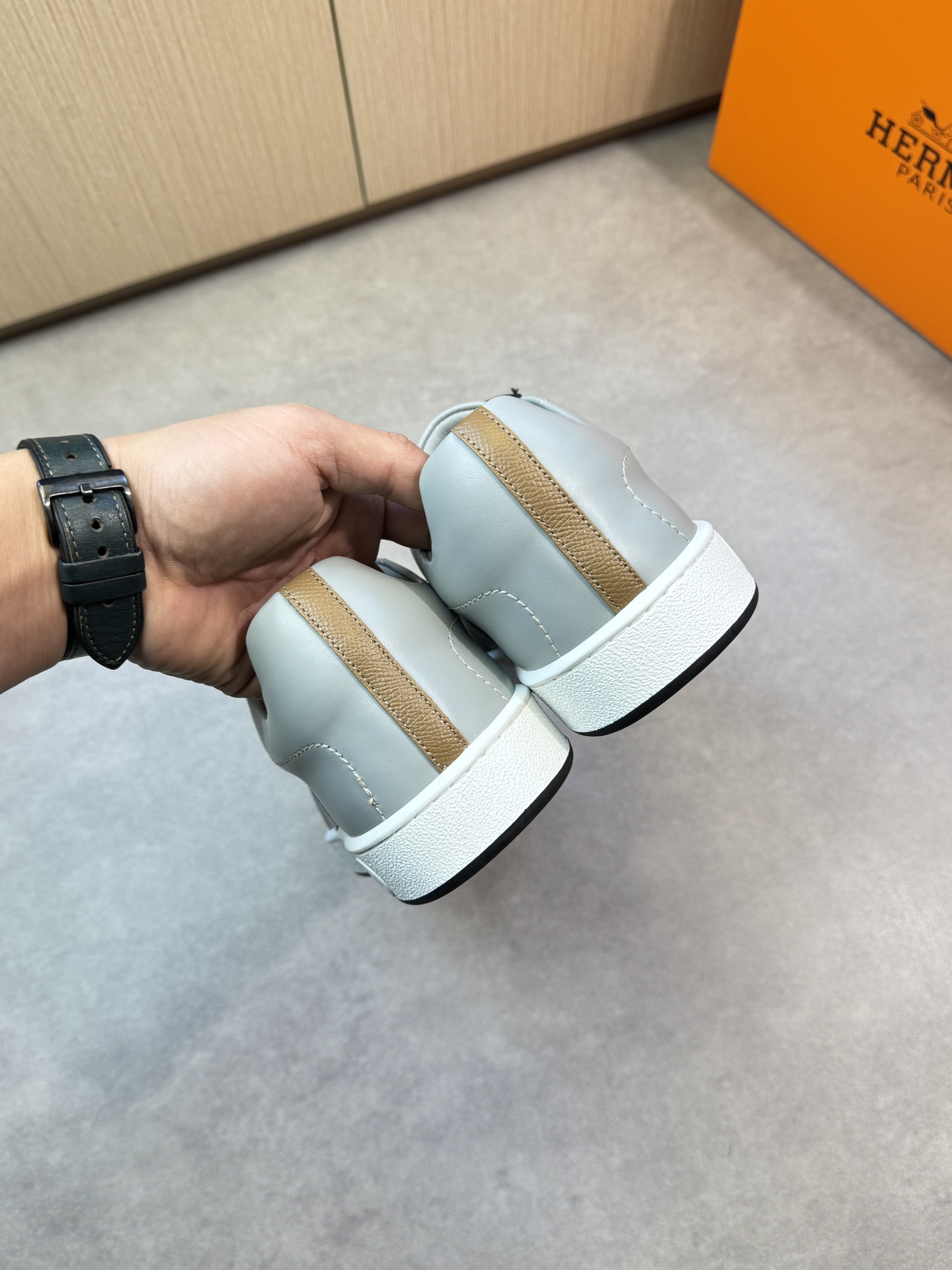 [HERMES] Hermes - Zapatillas deportivas originales de alta calidad - Exterior: piel de ternero napa,