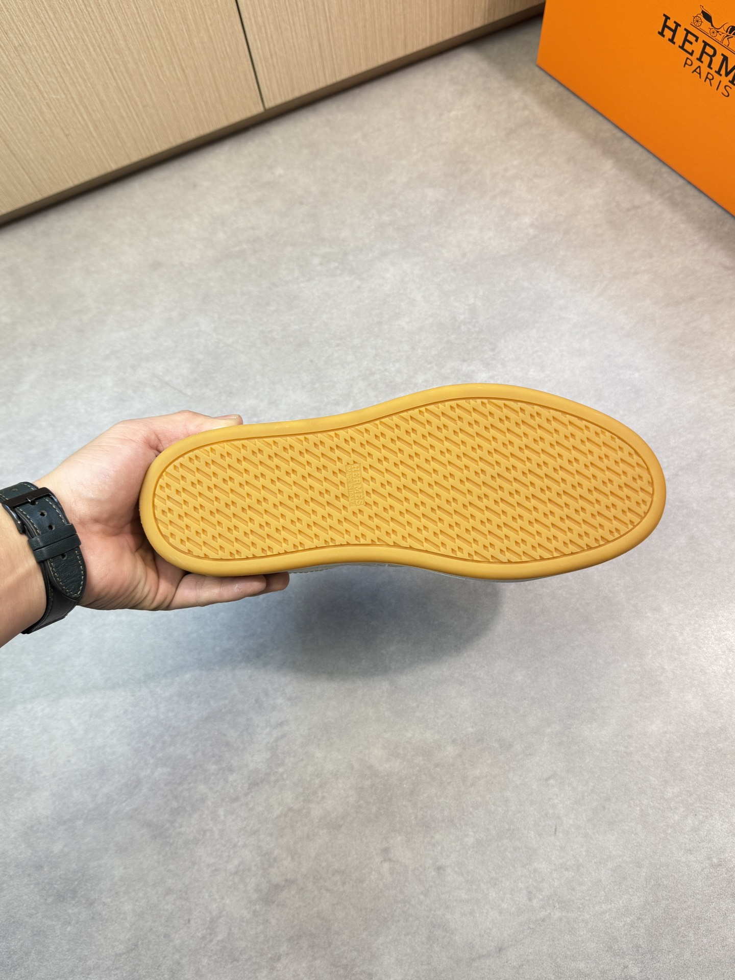 [HERMES] Hermes - Zapatillas deportivas originales de gama alta - Exterior: piel de ternero napa, pi