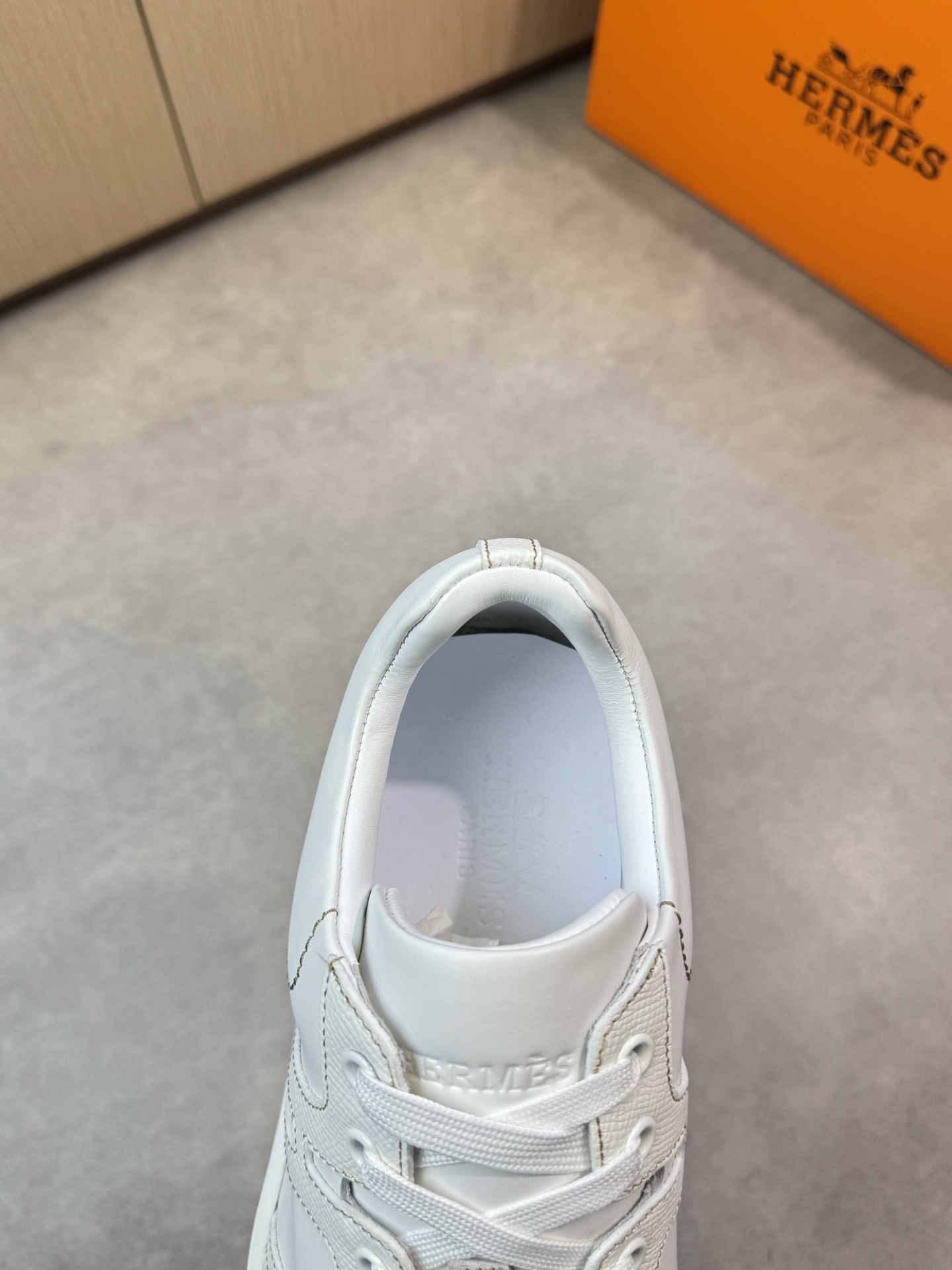[HERMES] Hermes - Zapatillas deportivas originales de gama alta - Exterior: piel de ternero napa, pi
