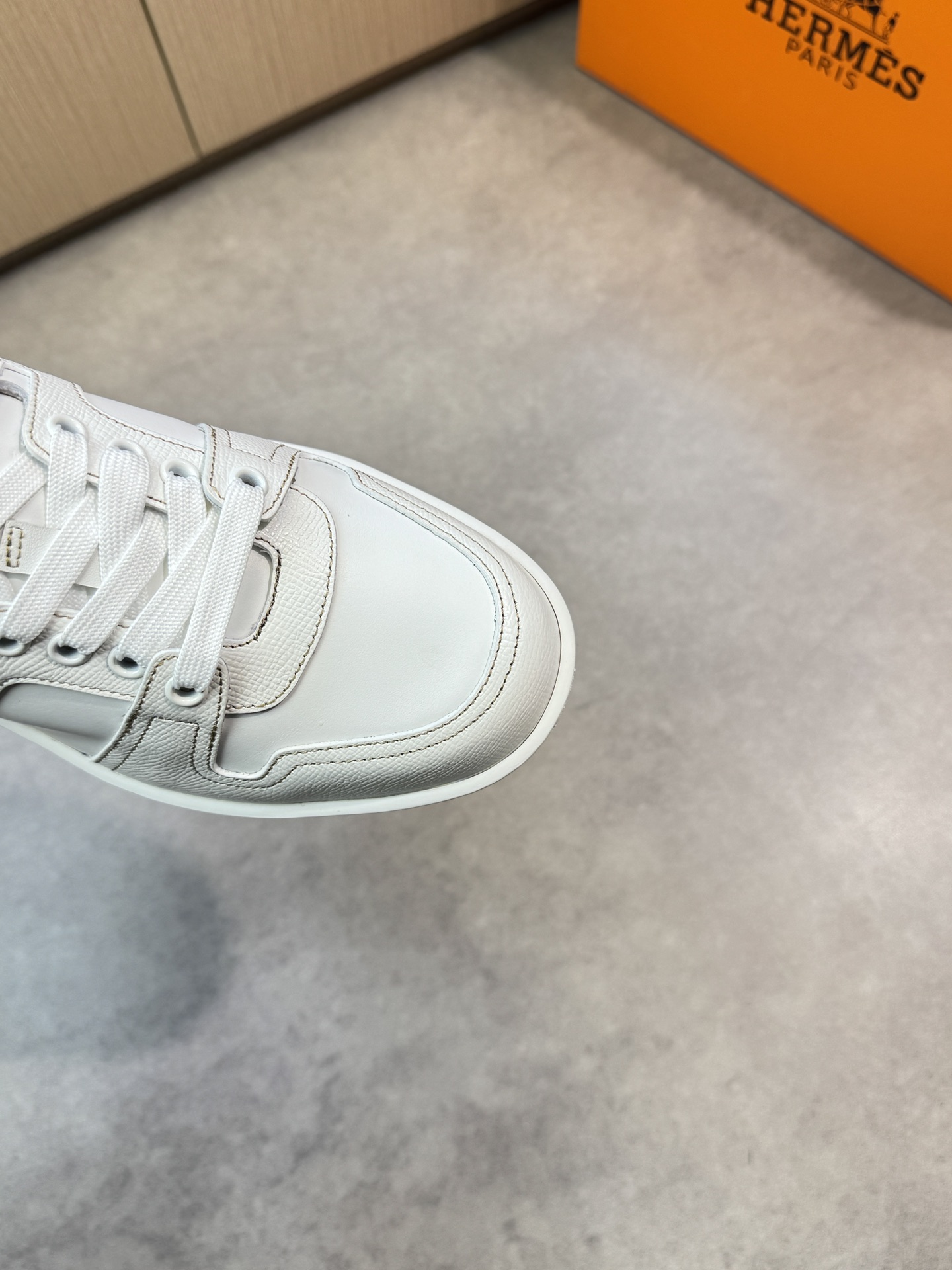 [HERMES] Hermes - Zapatillas deportivas originales de gama alta - Exterior: piel de ternero napa, pi