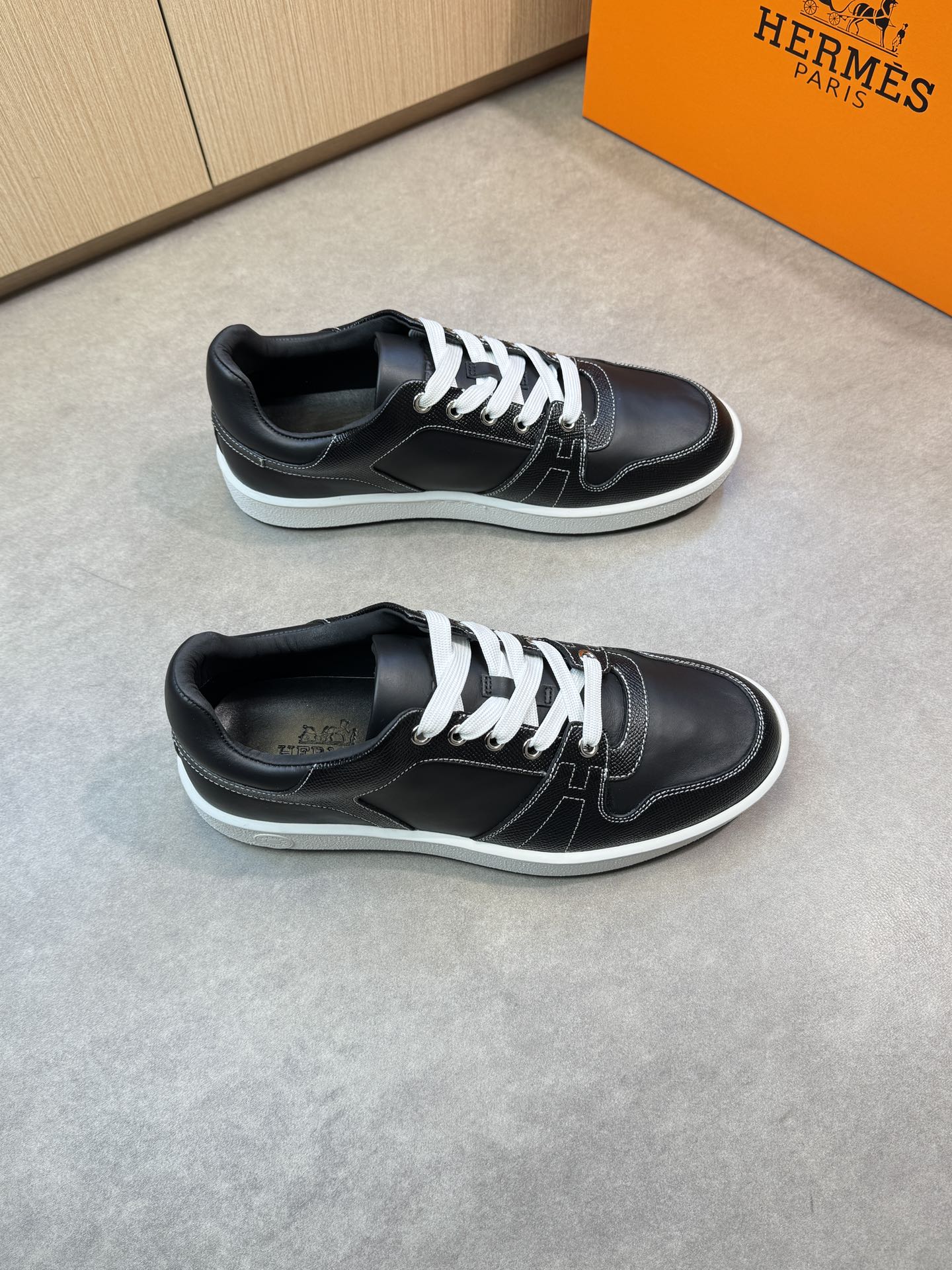 [HERMES] Hermes - De gama alta de calidad original solo zapatos deportivos casuales - Superior: napa