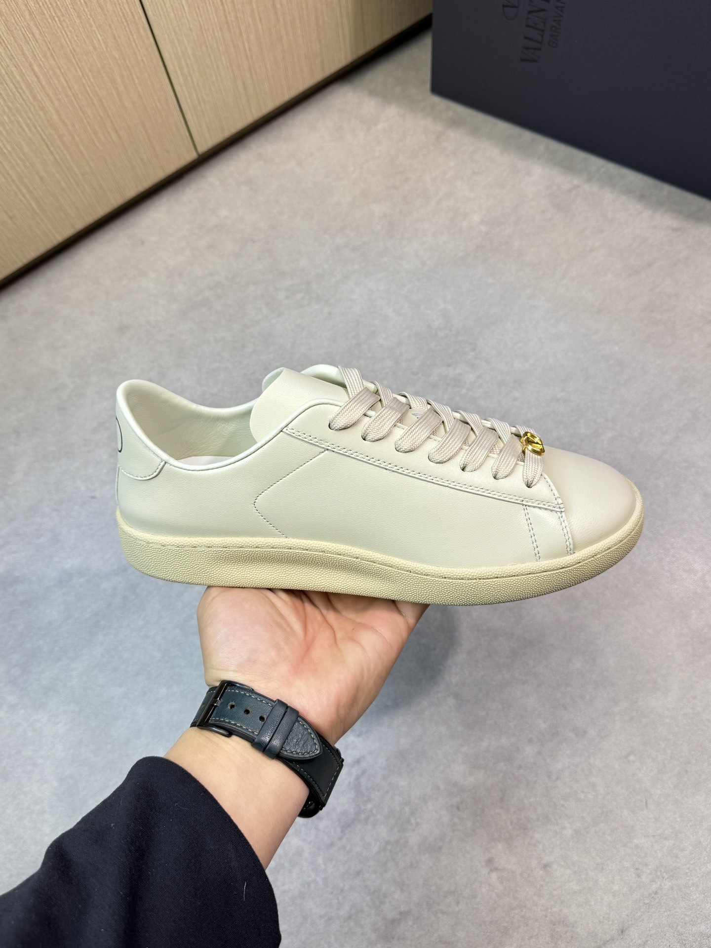 Valentino Garavani Leather Sneakers with Metal Logo - Premium Quality 5 i1744133264 312 3