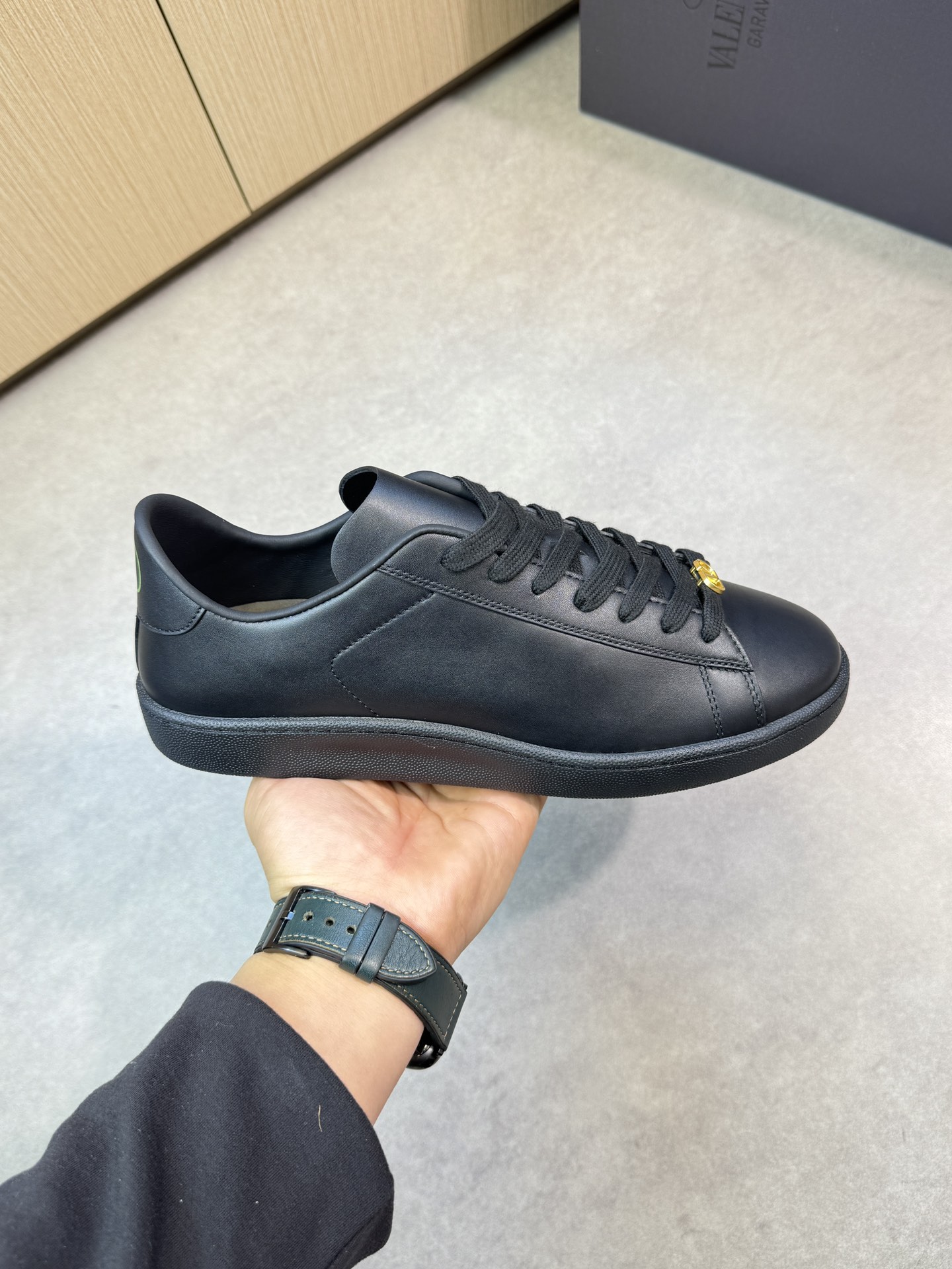 Valentino Garavani Men's Leather Sneakers, Black, Sizes 39-44 5 i1744133281 3182 3
