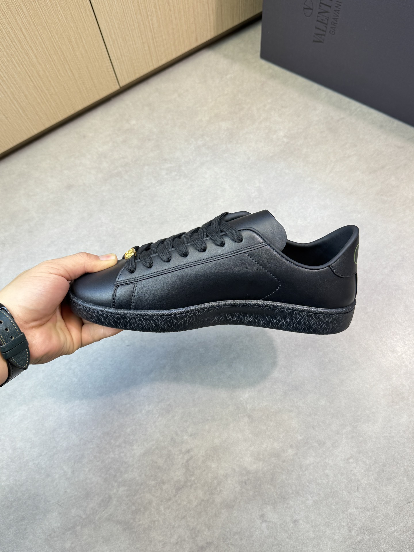 Valentino Garavani Men's Leather Sneakers, Black, Sizes 39-44 6 i1744133281 8673 4