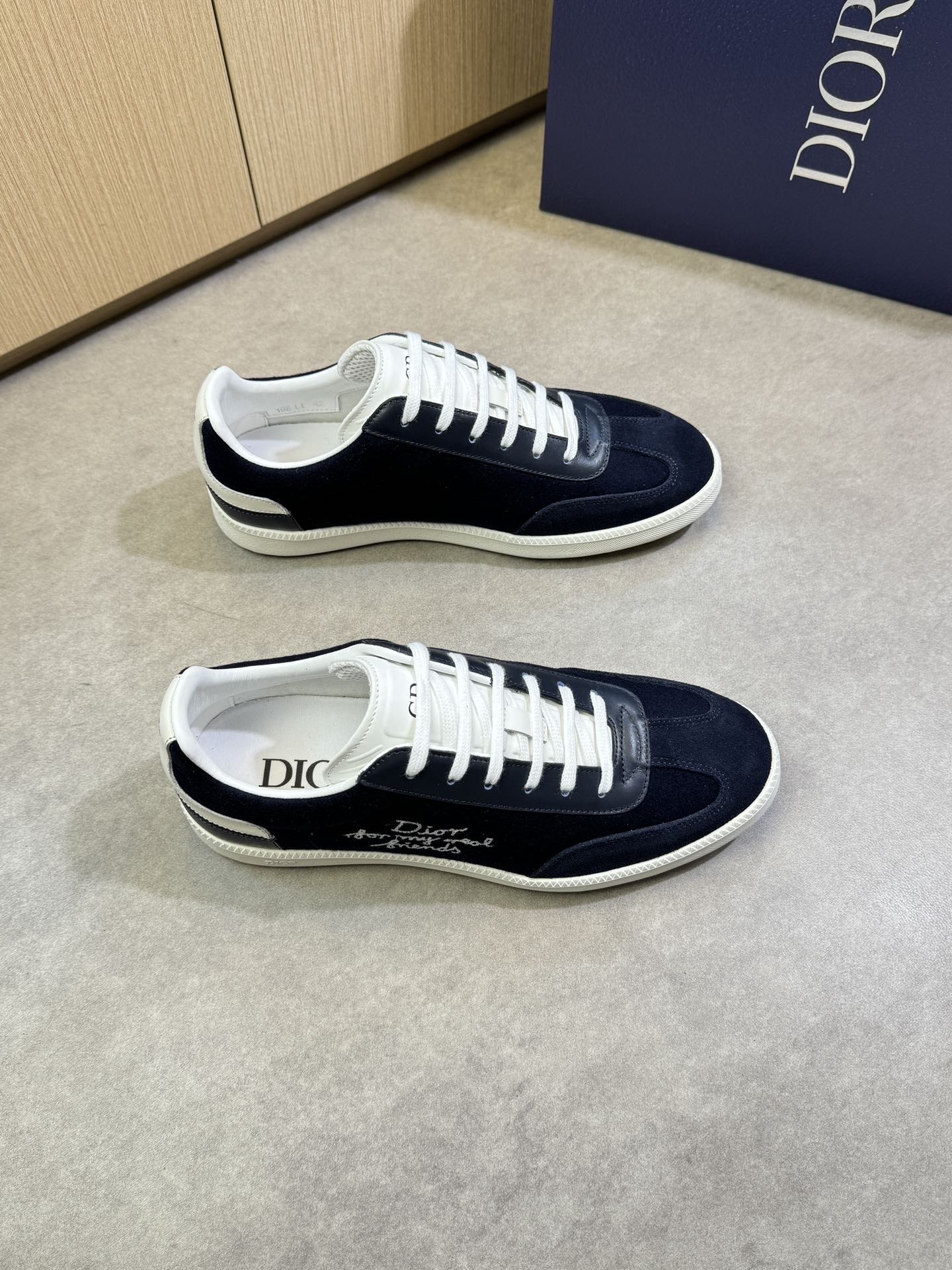 Dior Casual Sneakers in Black Nappa Leather and Suede With Signature Logo 1 Dior Casual Sneakers in Black Nappa Leather and Suede With Signature Logo