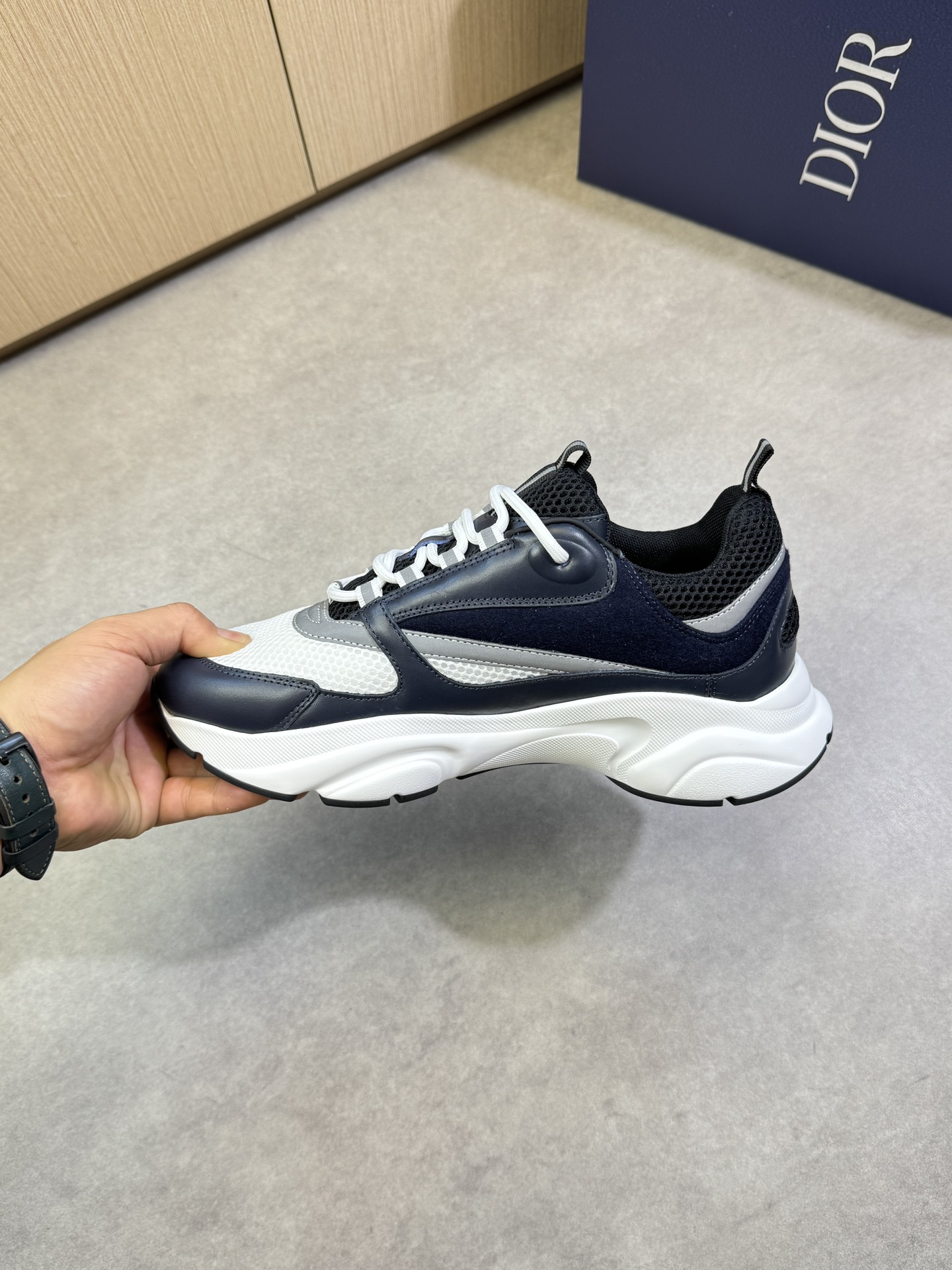 Dior Men's B22 Runner Sneaker White/Black Mesh/Calfskin Leather Size 39-44 6 i1744221232 7980 4