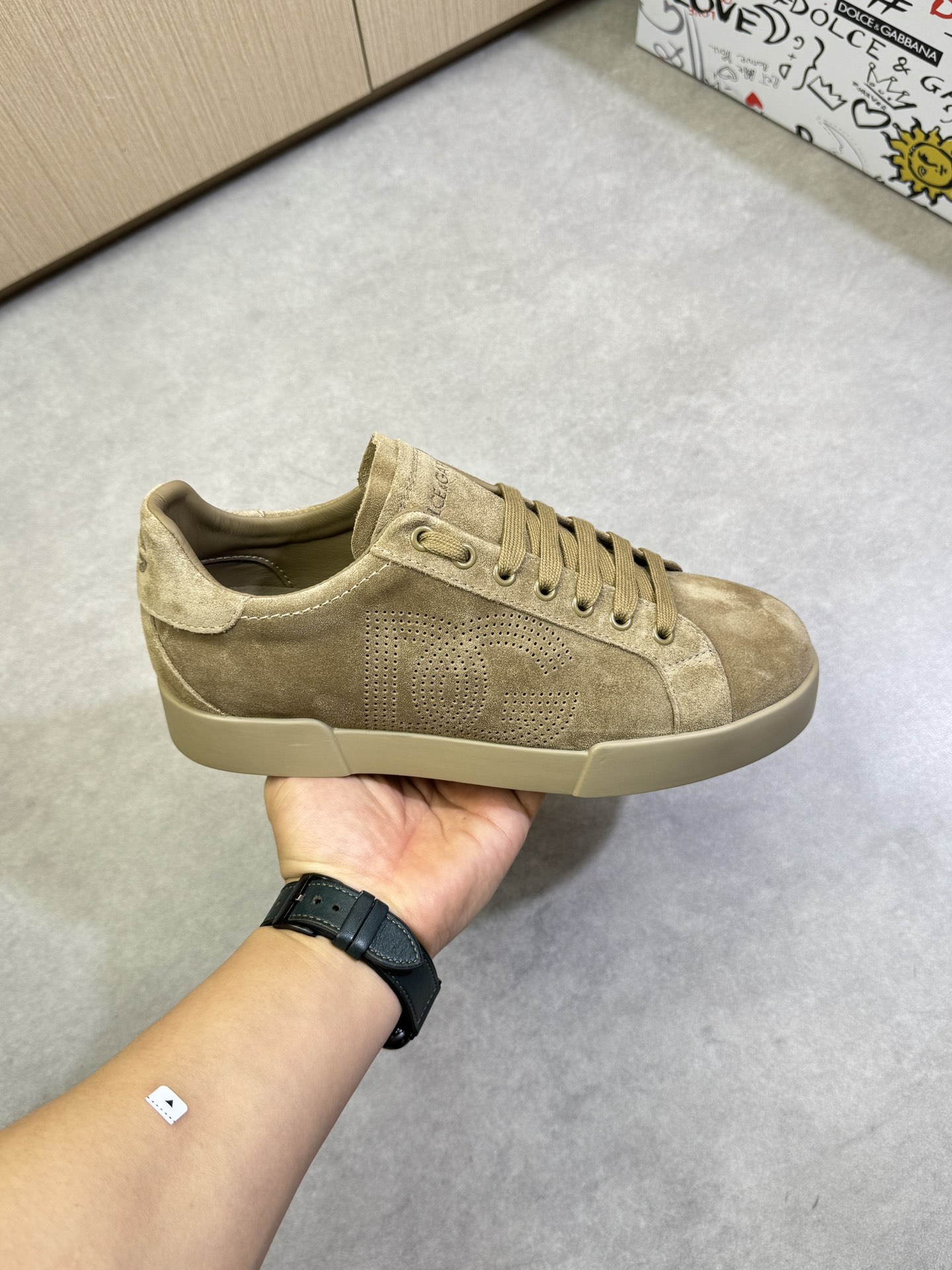 Dolce & Gabbana Suede Leather Sneakers with Perforated Logo - Premium Quality 5 i1744391804 1999 3