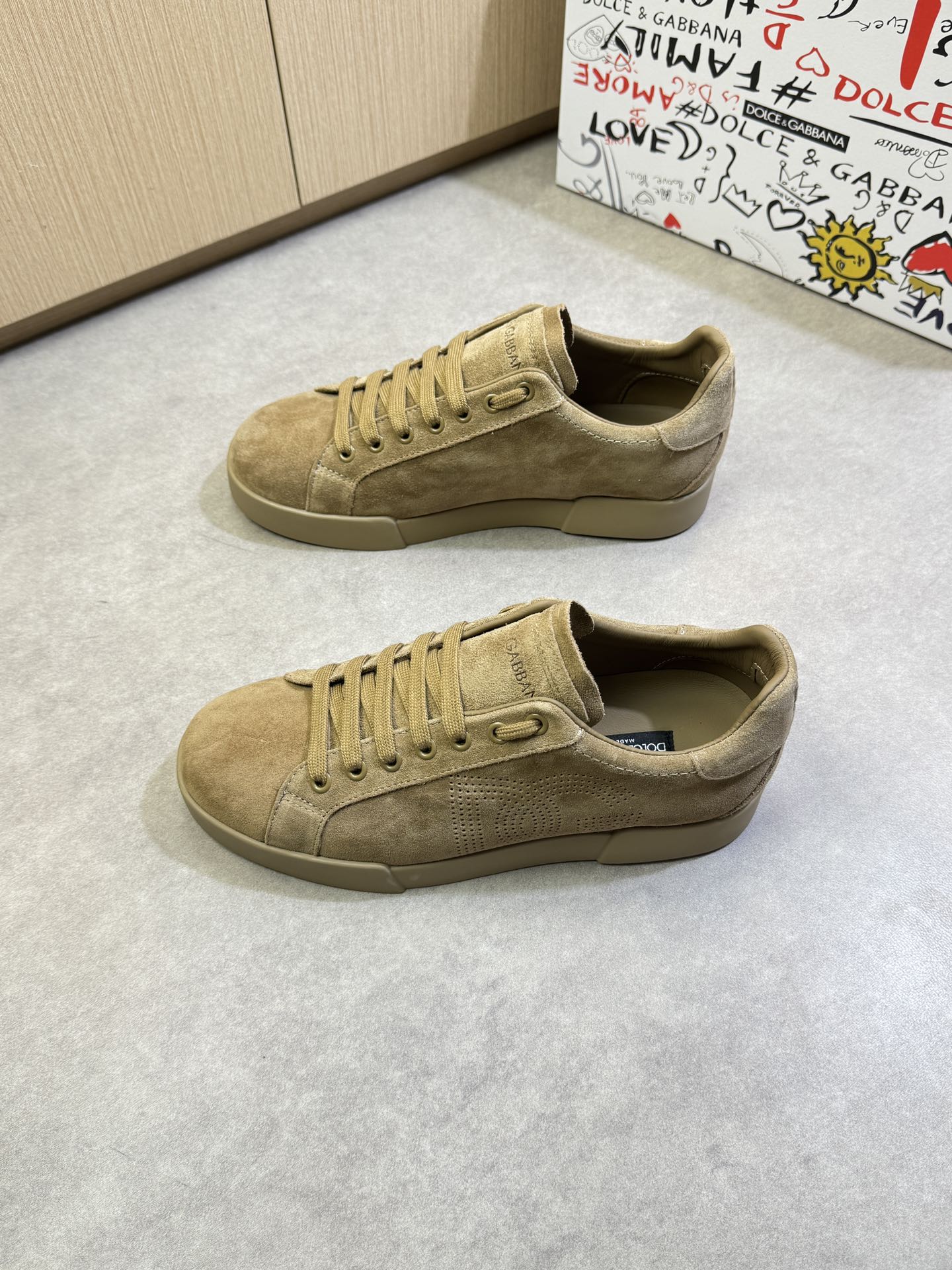 Dolce & Gabbana Suede Leather Sneakers with Perforated Logo - Premium Quality 4 i1744391804 2358 2