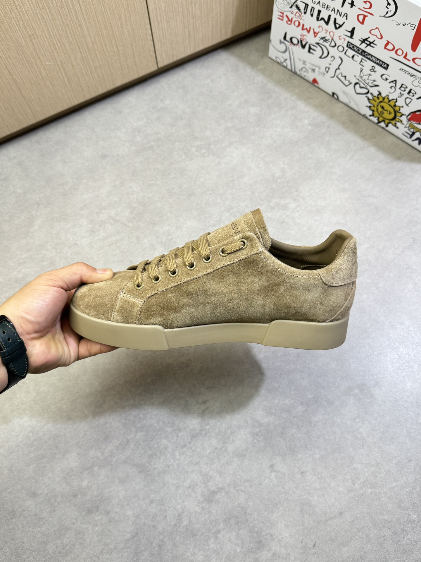 Dolce & Gabbana Suede Leather Sneakers with Perforated Logo - Premium Quality 6 i1744391804 603 4