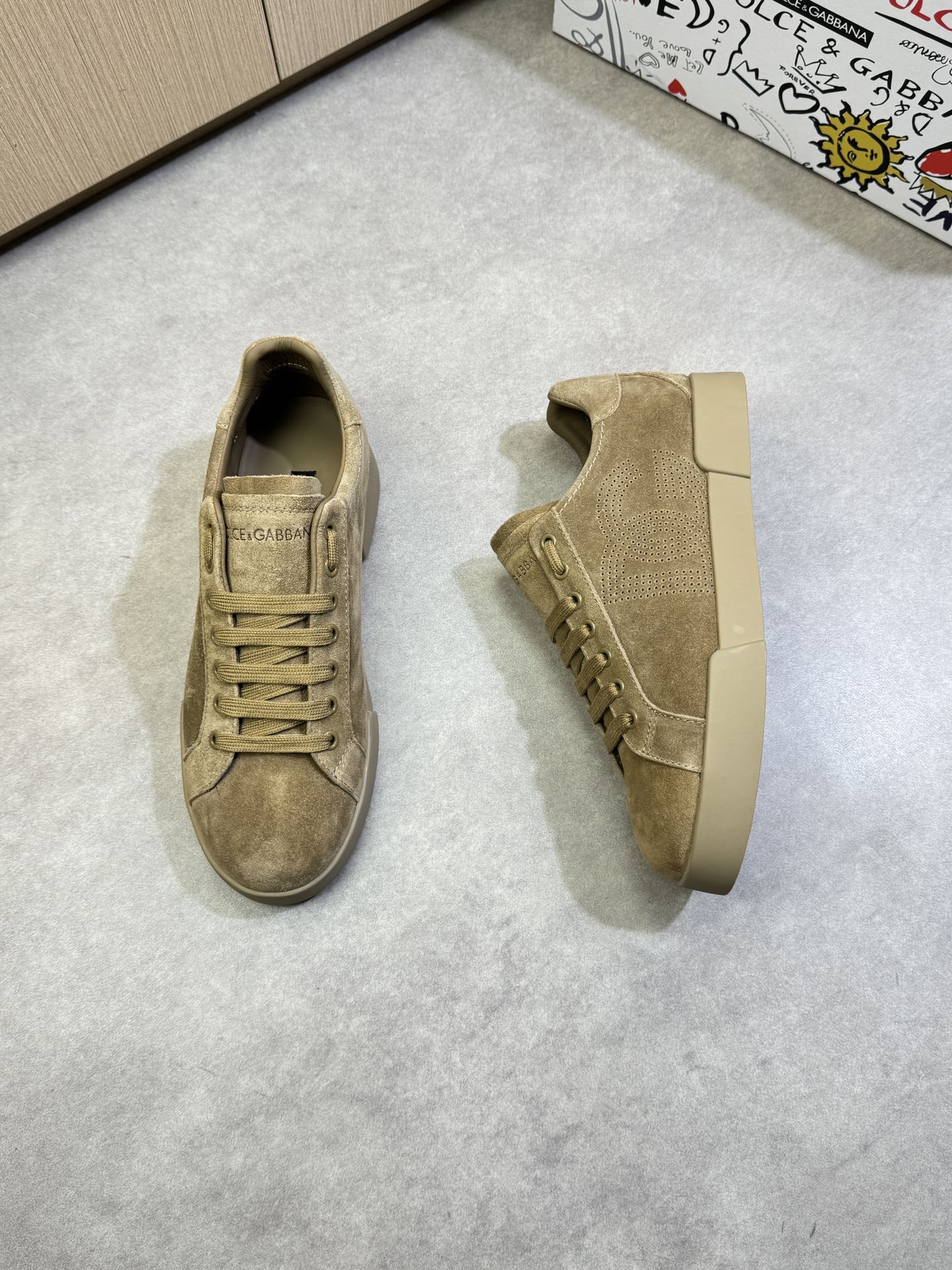 Dolce & Gabbana Suede Leather Sneakers with Perforated Logo - Premium Quality 3 i1744391804 8248 1