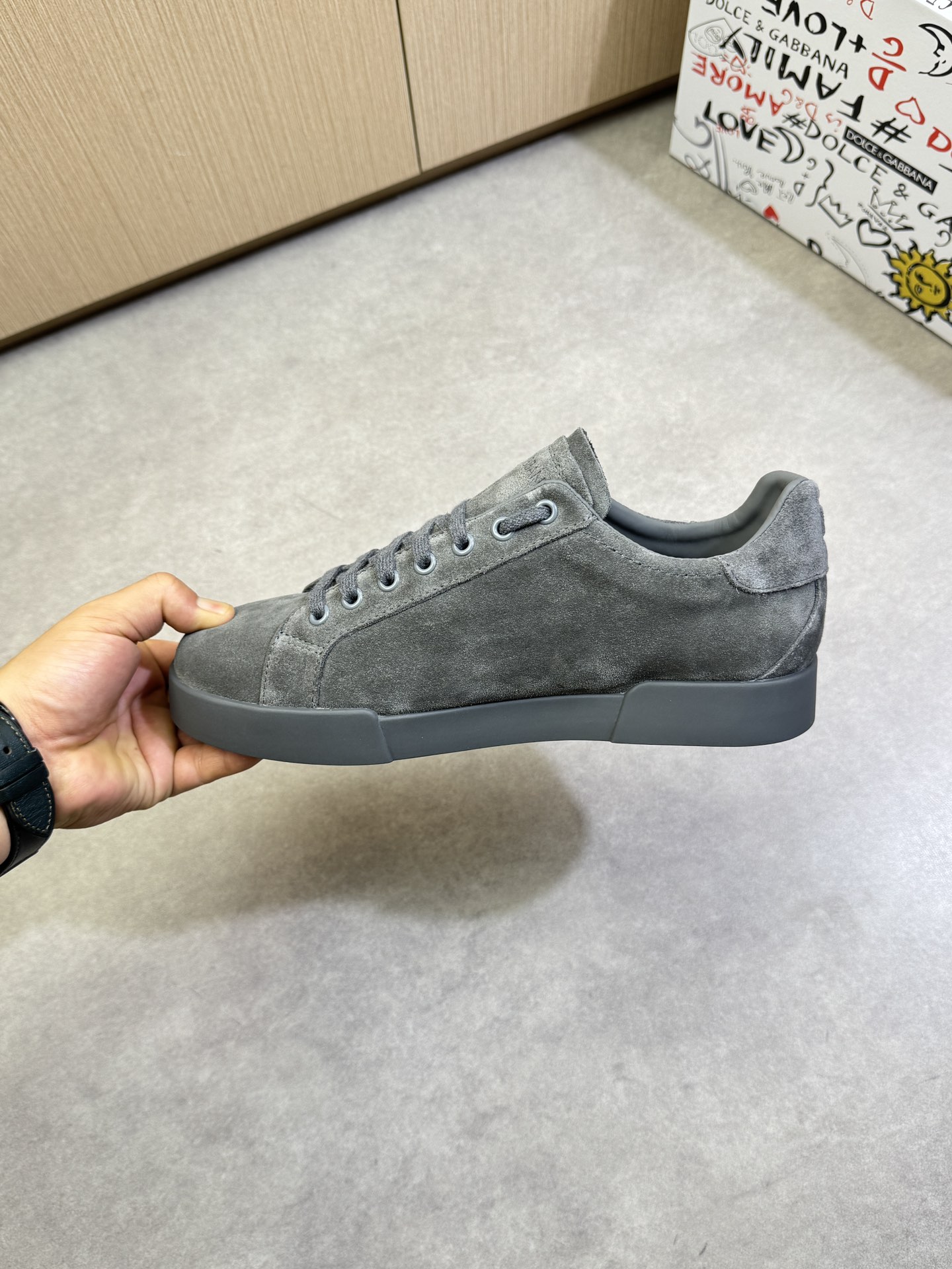 Dolce & Gabbana Gray Suede Leather Sneakers, Casual Shoes, Luxury Quality 5 i1744391895 1791 4