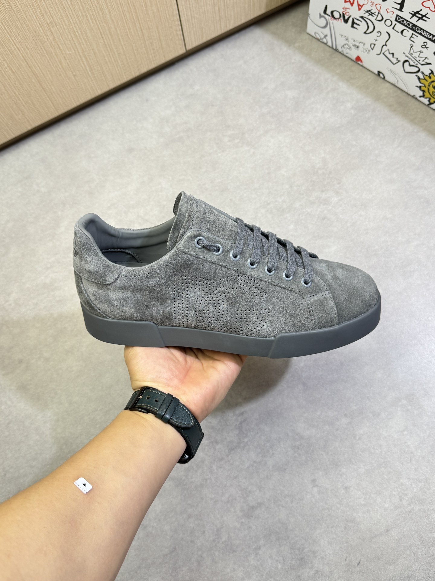 Dolce & Gabbana Gray Suede Leather Sneakers, Casual Shoes, Luxury Quality 4 i1744391895 8368 3