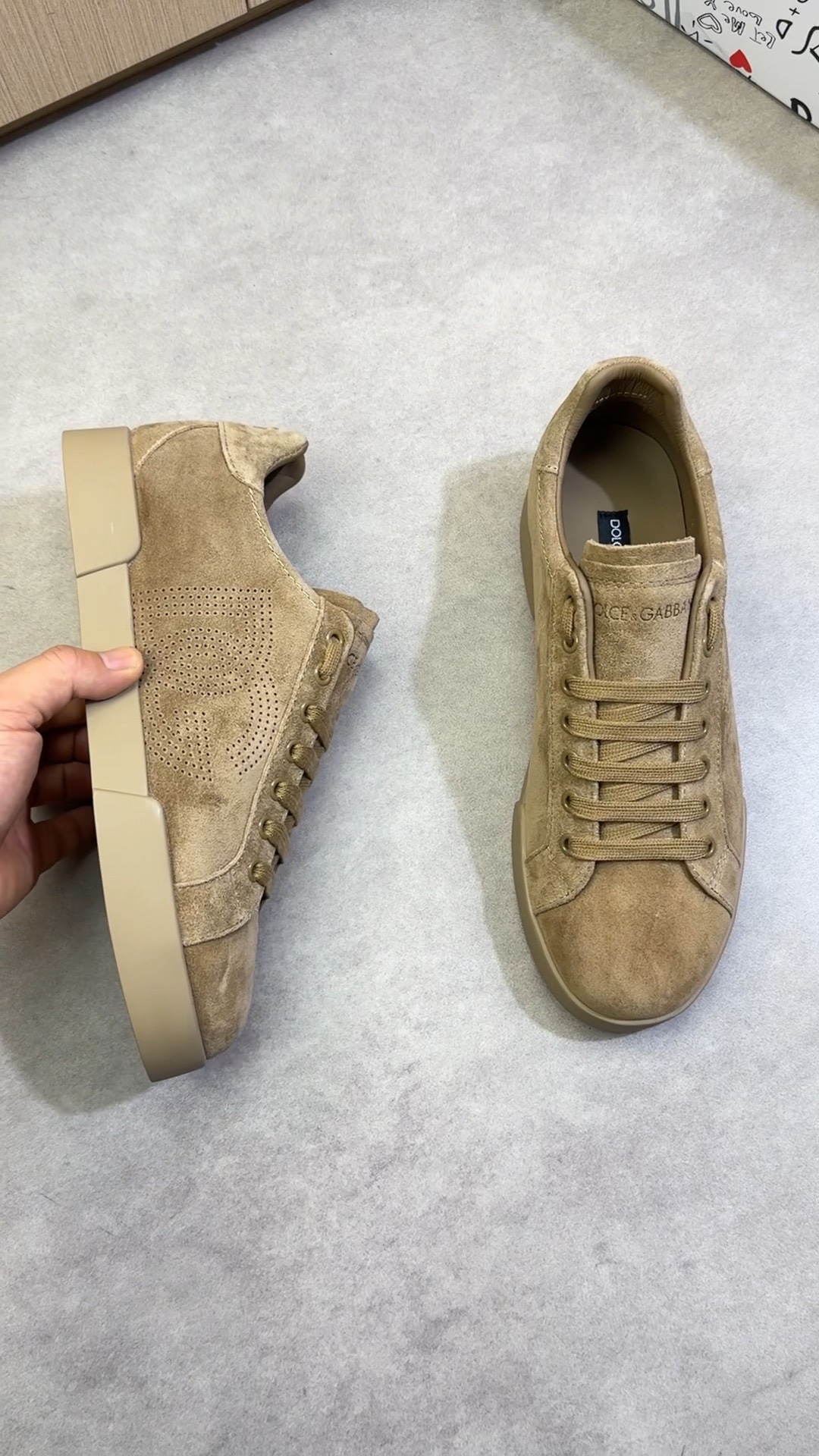 Dolce & Gabbana Men's Suede Leather Sneakers Casual Luxury Sport Shoes