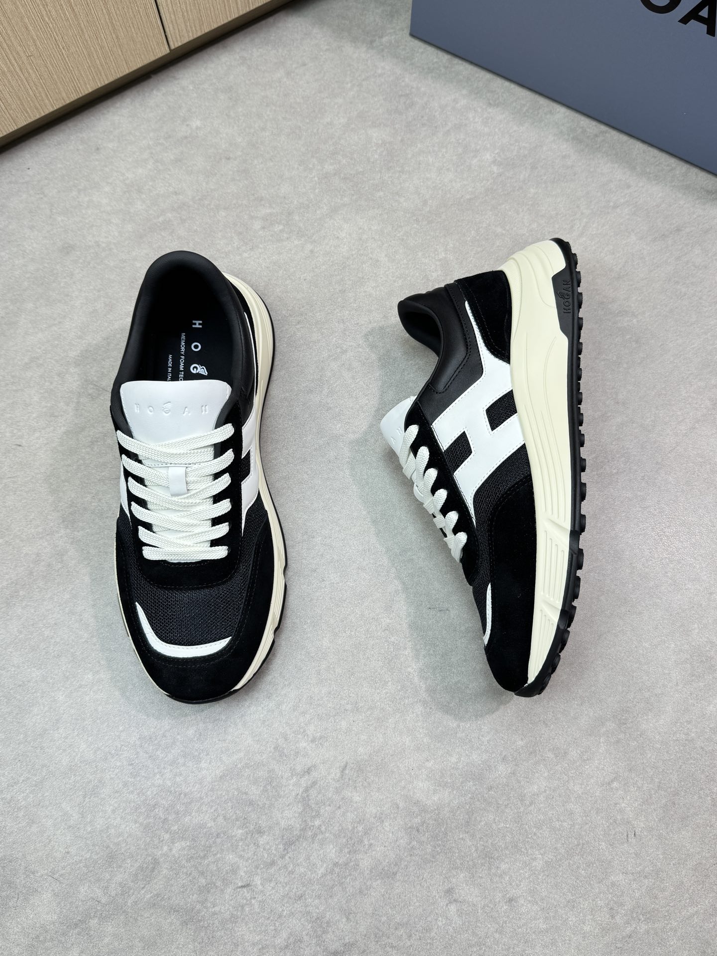 Hogan Men's Black Leather & Fabric Sneakers with Iconic 'H' Logo, Sizes 39-44 3 i1744651764 1292 1