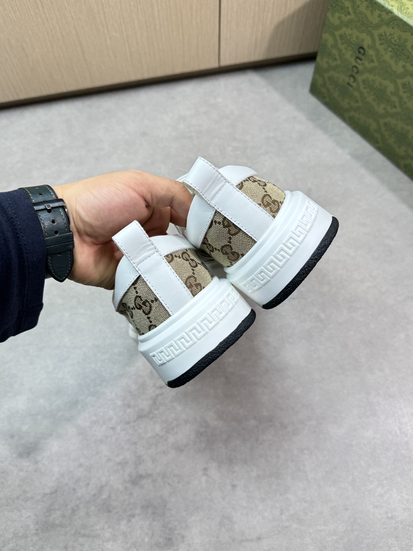 Gucci Slip-On Sneakers in GG Canvas with Leather Trim, Size 38-44 9 i1744737493 8356 7