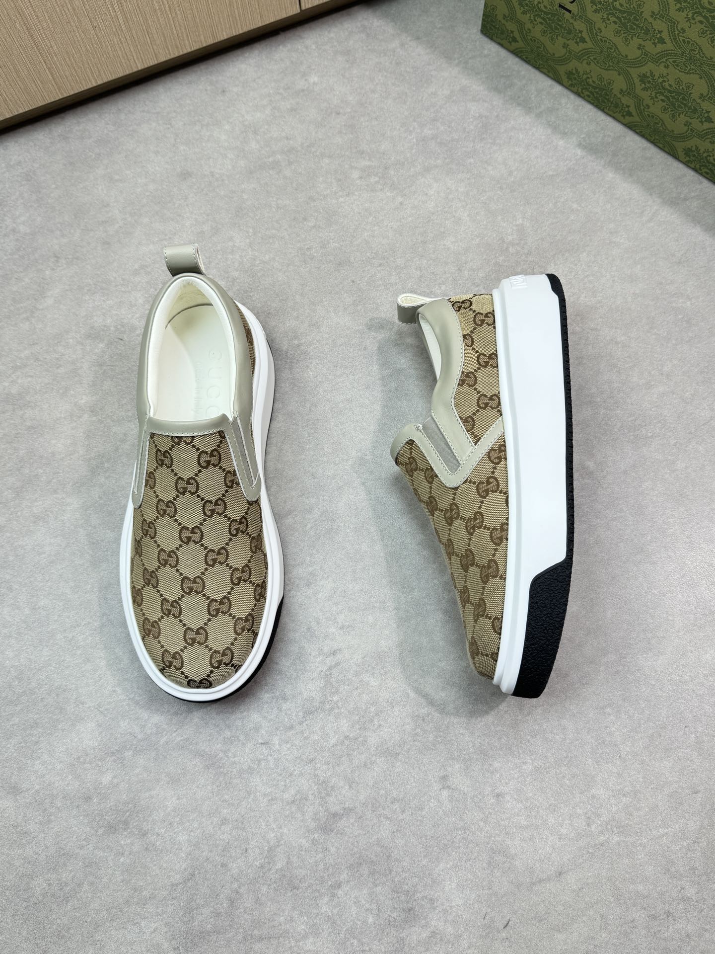 Gucci Slip-On Sneakers in Signature GG Canvas - Comfortable and Stylish 3 i1744737507 7432 1