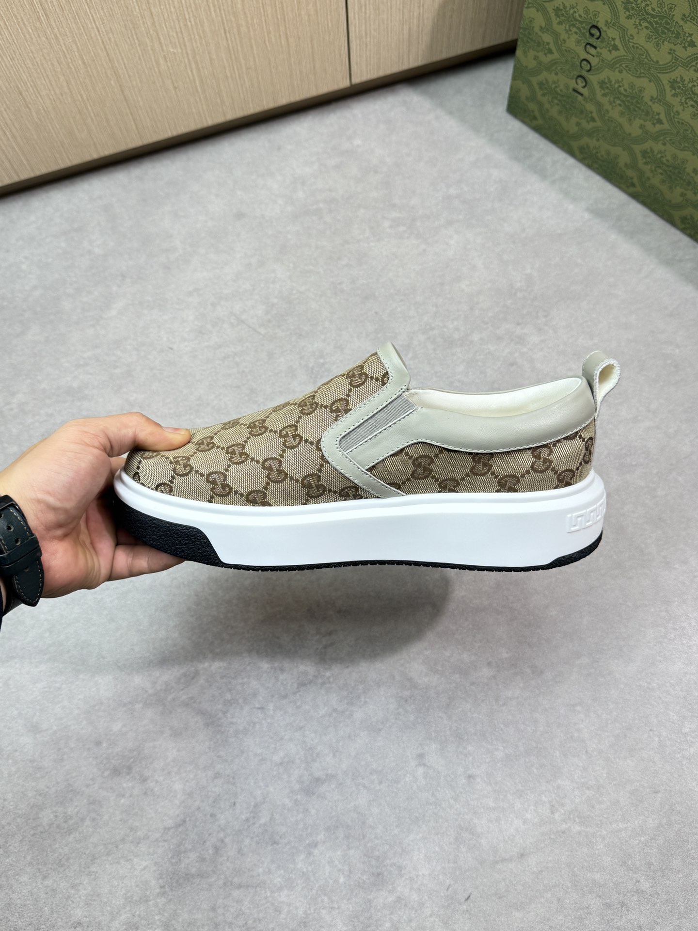 Gucci Slip-On Sneakers in Signature GG Canvas - Comfortable and Stylish 6 i1744737507 806 4