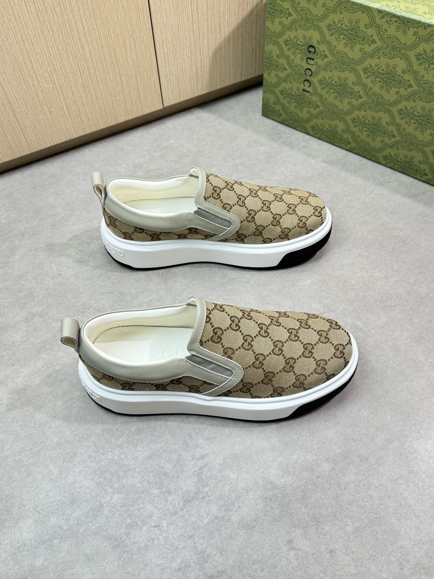 Gucci Slip-On Sneakers in Signature GG Canvas - Comfortable and Stylish 2 i1744737507 8766 0