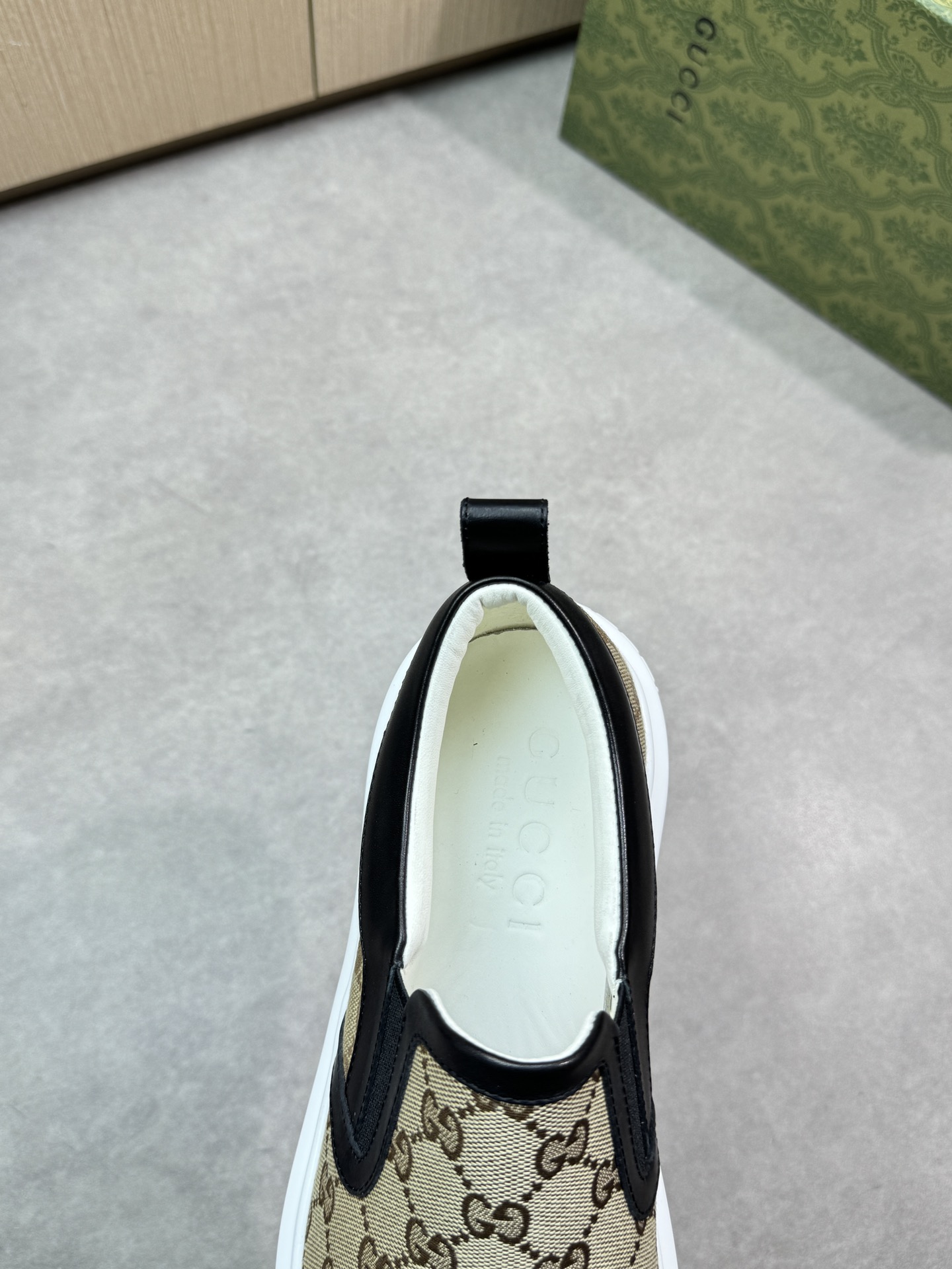 Gucci Slip-On Sneakers in Signature GG Canvas with Leather Trim 8 i1744737538 608 6