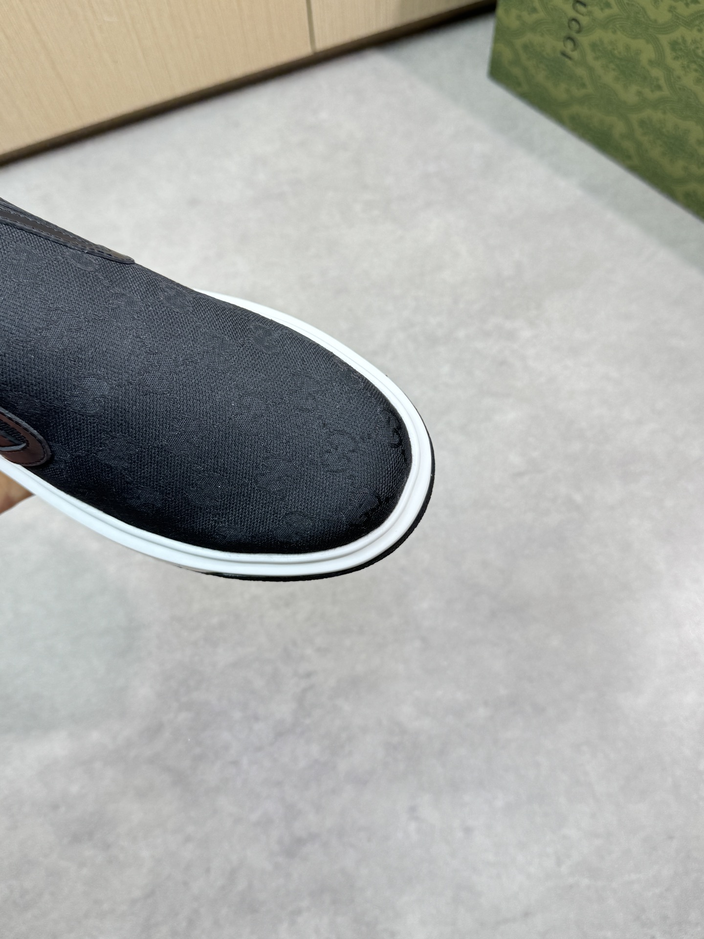 Gucci Men's Black Nappa Leather Slip-On Sneakers With GG Motif 7 i1744737550 1451 5