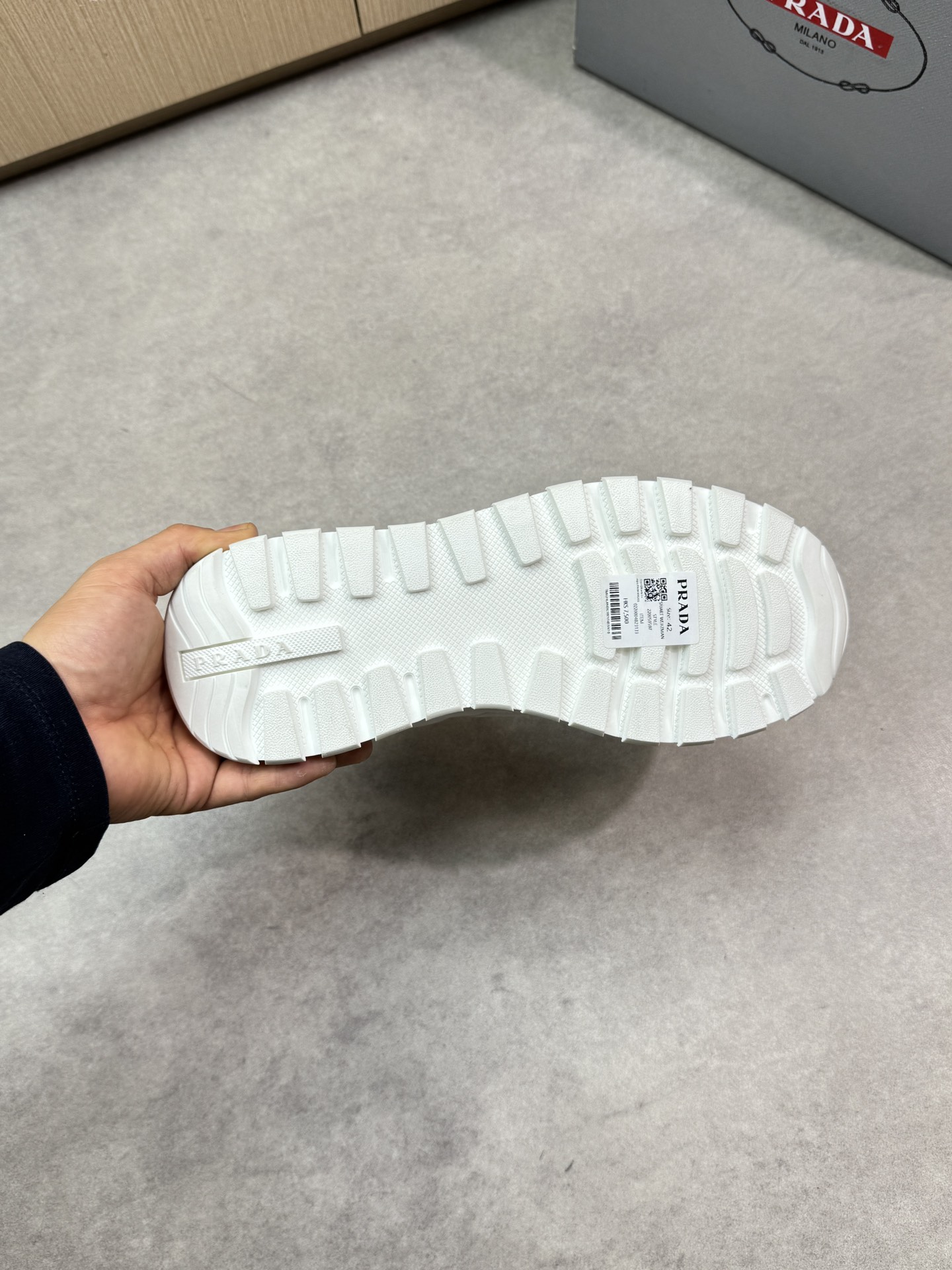 Prada White Nappa Leather Casual Sneakers with Metal Buckle, PR0121 10 i1744824596 3534 8