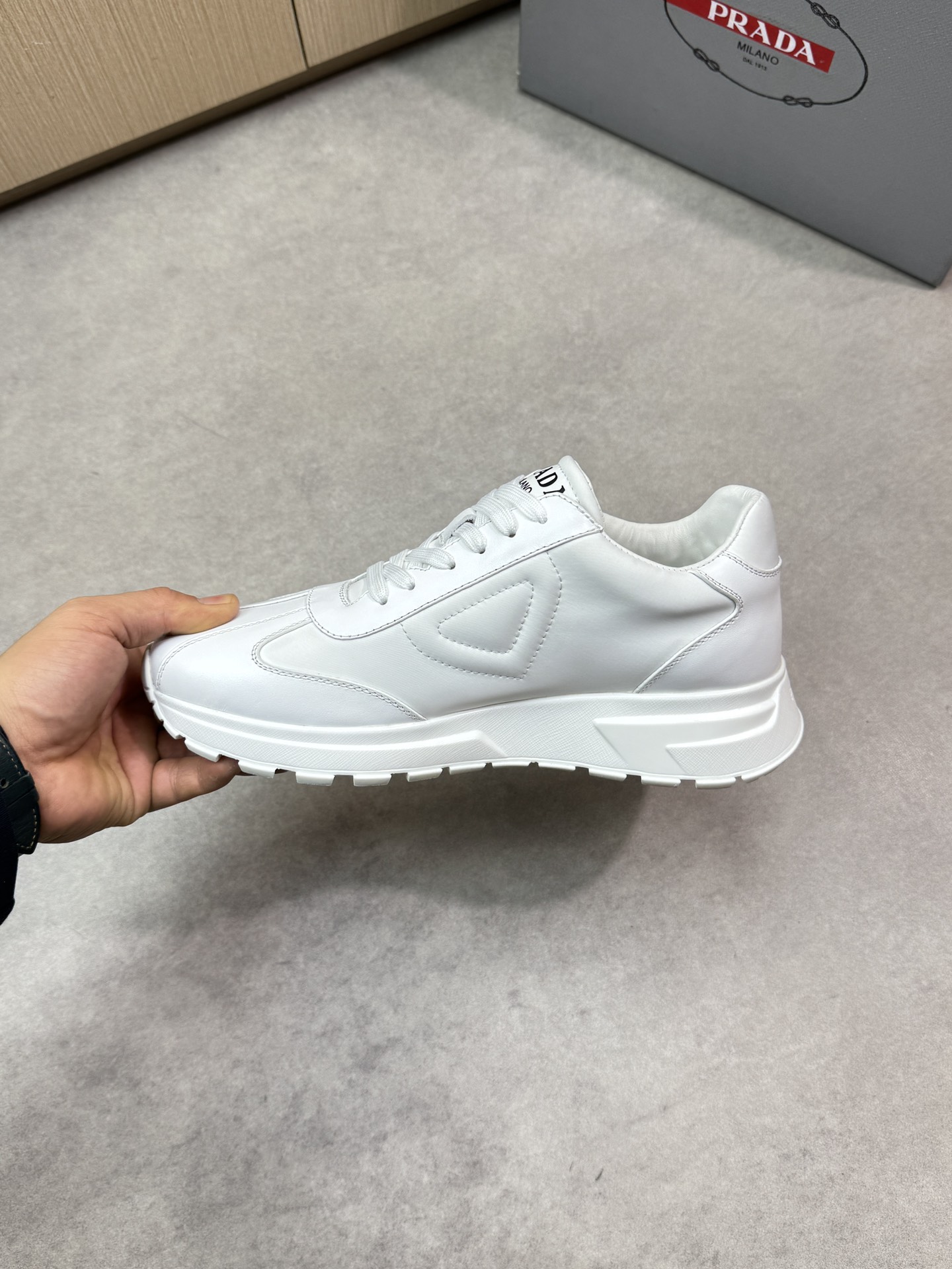 Prada White Nappa Leather Casual Sneakers with Metal Buckle, PR0121 6 i1744824596 8817 4