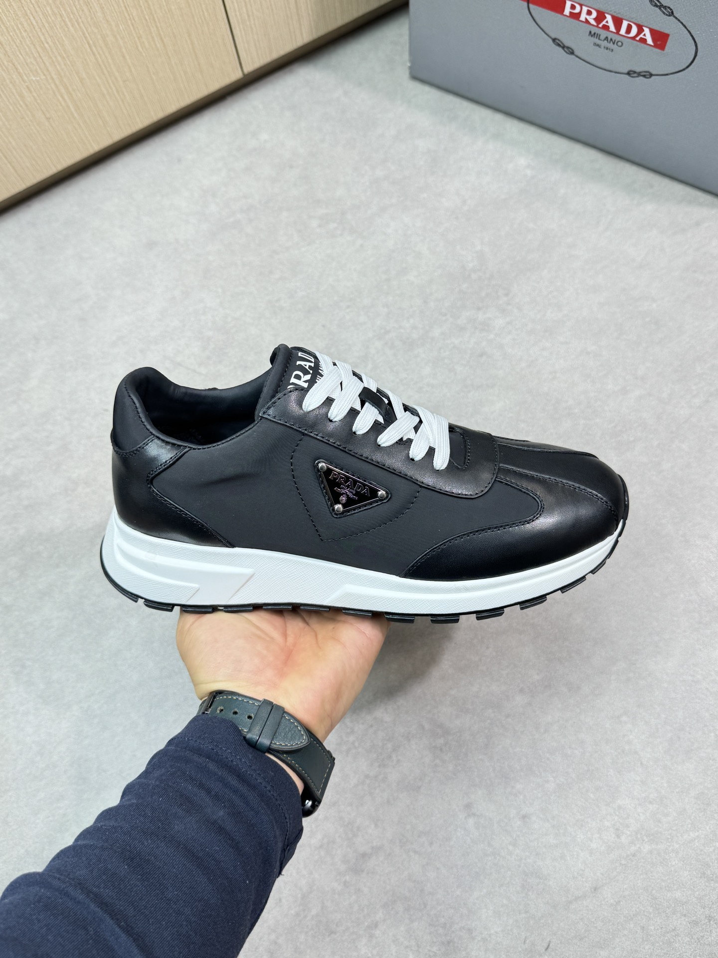 Prada Leather Sneakers for Men - Nappa Leather, TPU Rubber Sole 5 i1744824677 163 3