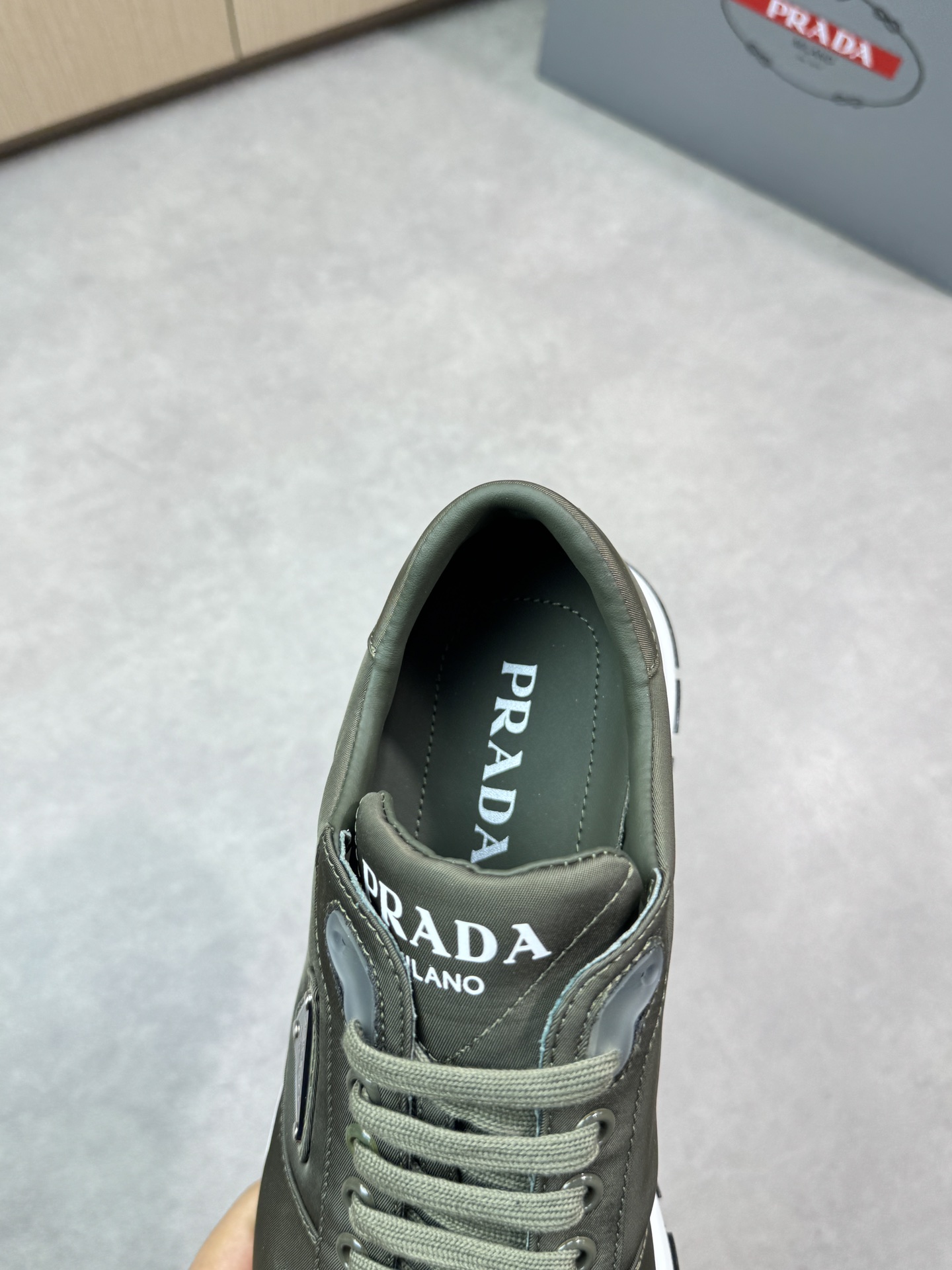 Prada Men's Nappa Leather Trim Logo Sneaker Casual Sport Shoes 8 i1744824852 1005 6
