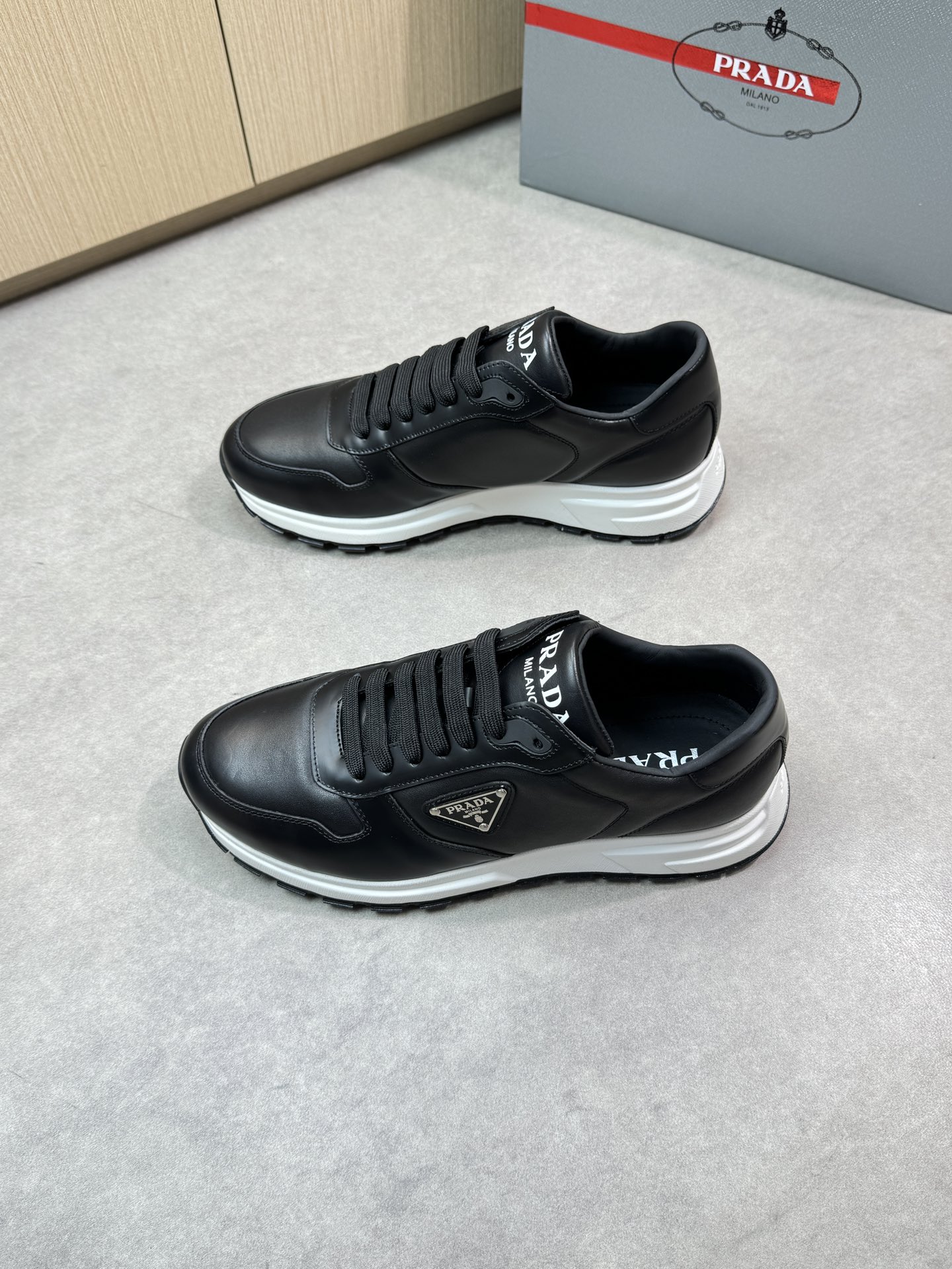 Prada Nappa Leather Sneakers Black, Classic Logo Accent, Comfortable Fit 4 i1744824933 9097 2