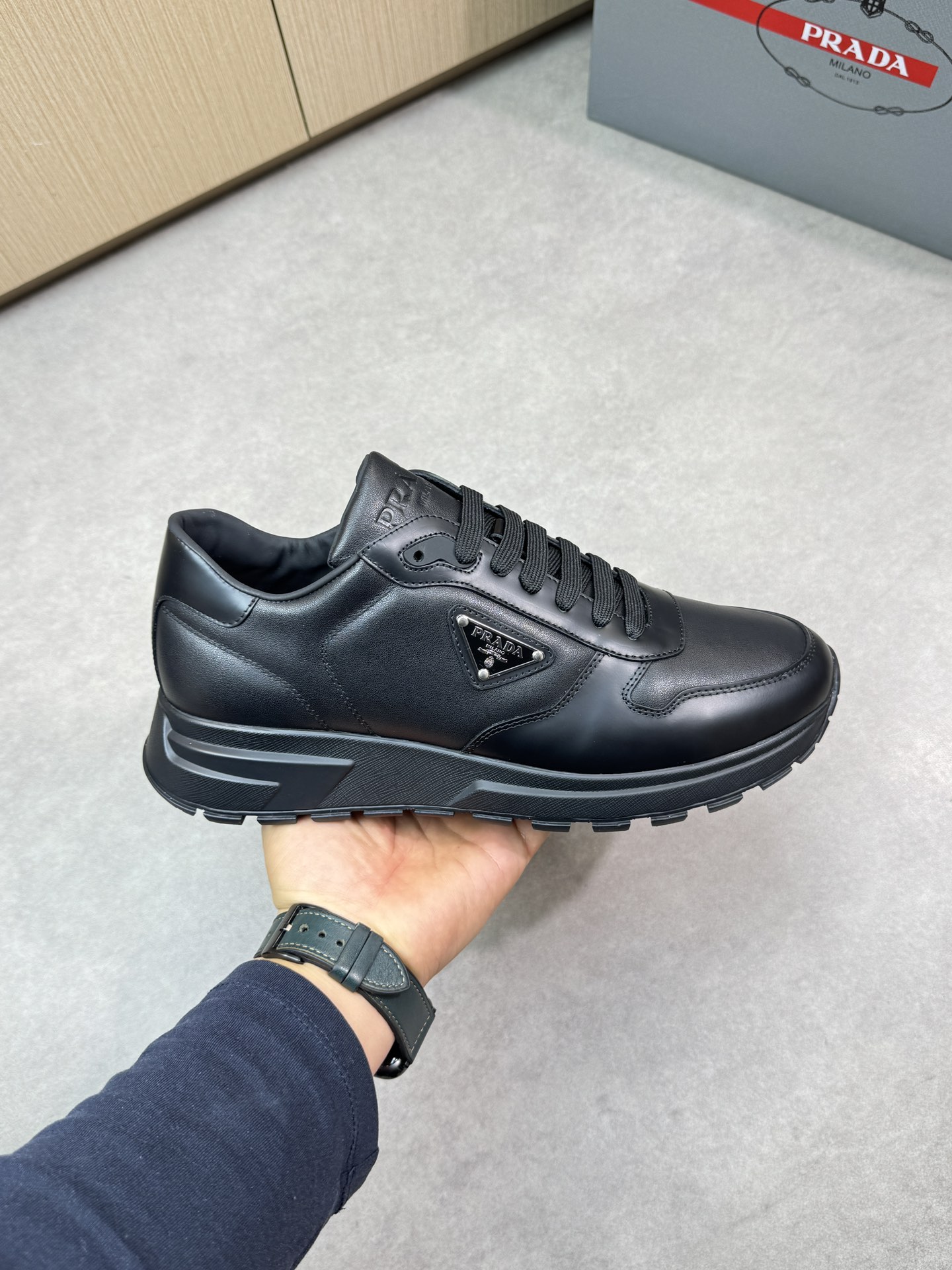 Prada Leather Sneakers - Nappa Leather, TPU Rubber Sole, Metal Hardware 5 i1744825018 218 3