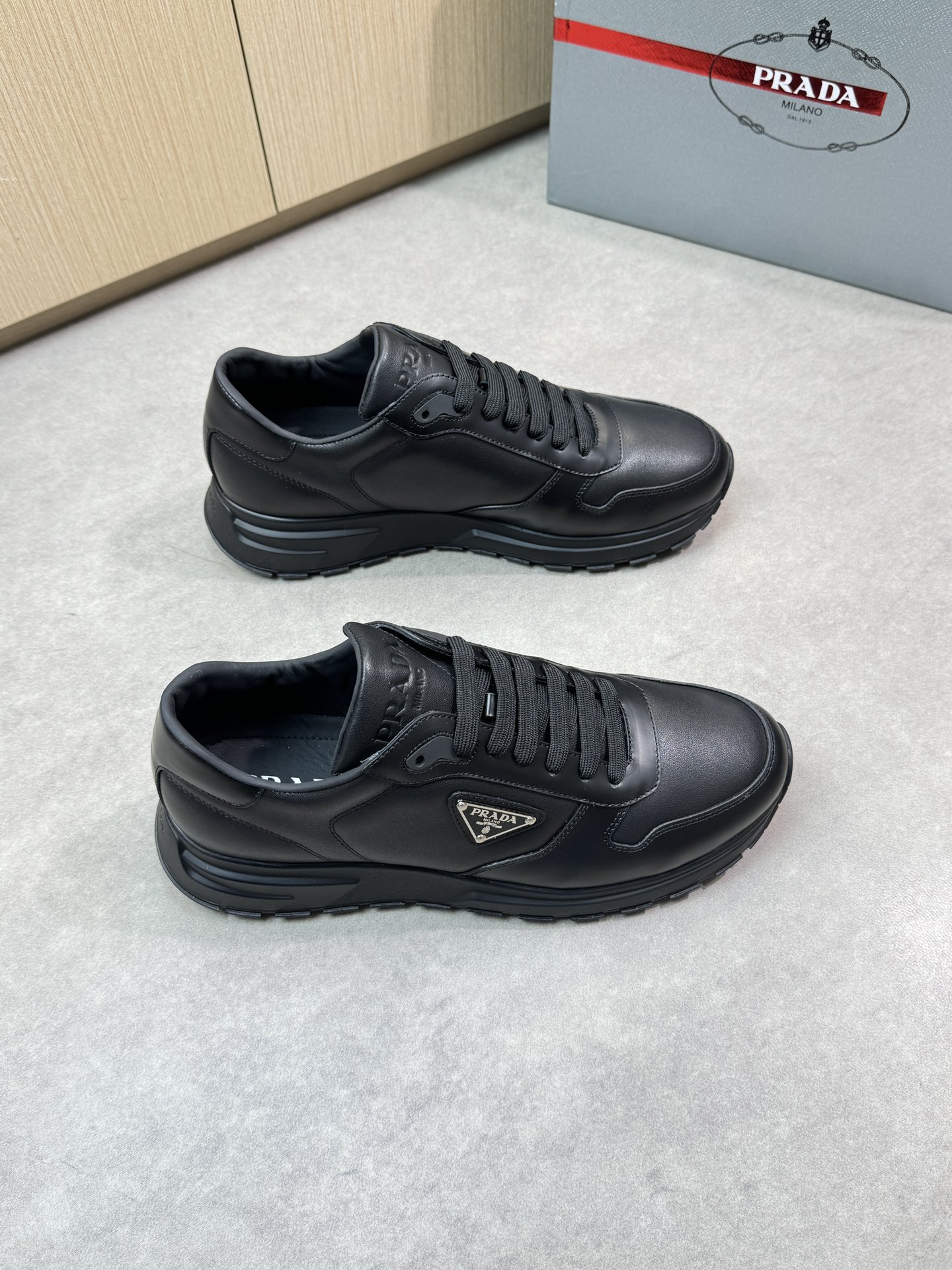 Prada Leather Sneakers - Nappa Leather, TPU Rubber Sole, Metal Hardware 2 i1744825018 3882 0